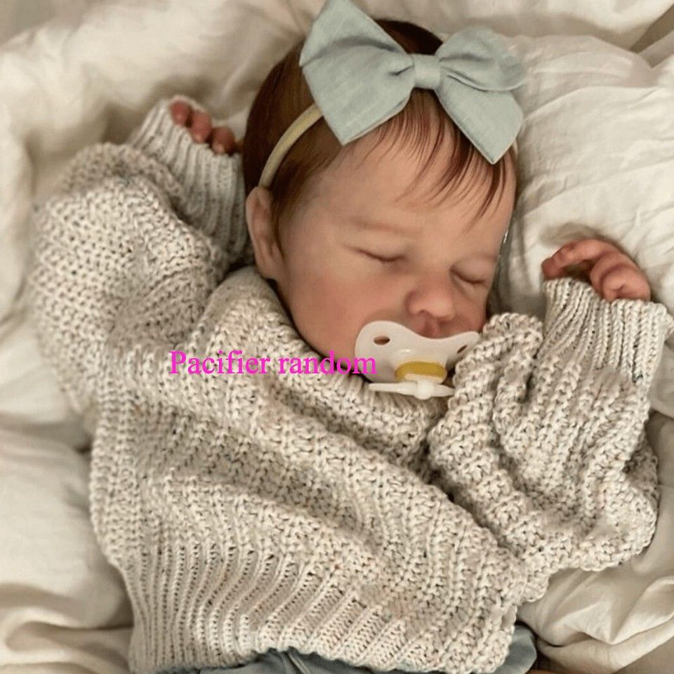 リアルな3 Dペイント 50 cm ベビー リボーン人形 寝顔が 新生児そっくり 布ボディ ソフトビニール製手足 おもちゃ ギフト グレー