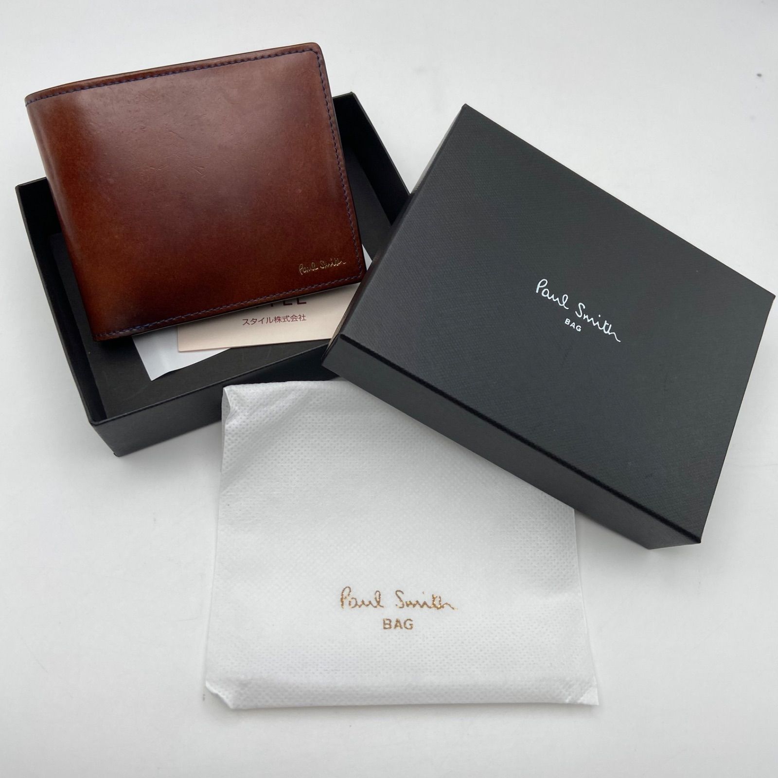 Paul Smith ポールスミス 二つ折り財布 コードバン レザー ブラウン ME76-2826