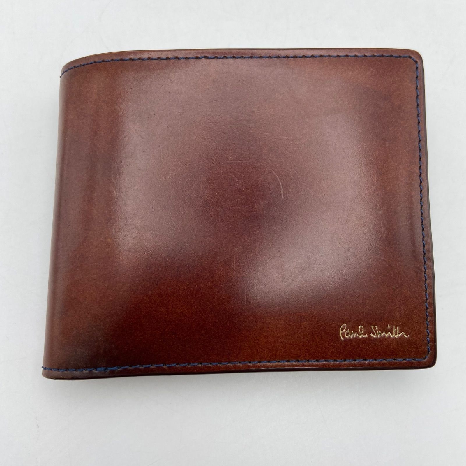 ポールスミス 二つ折り財布 レザー コードバン ブラウン Paul Smith ポールスミス 二つ折り財布 コードバン レザー ブラウン
