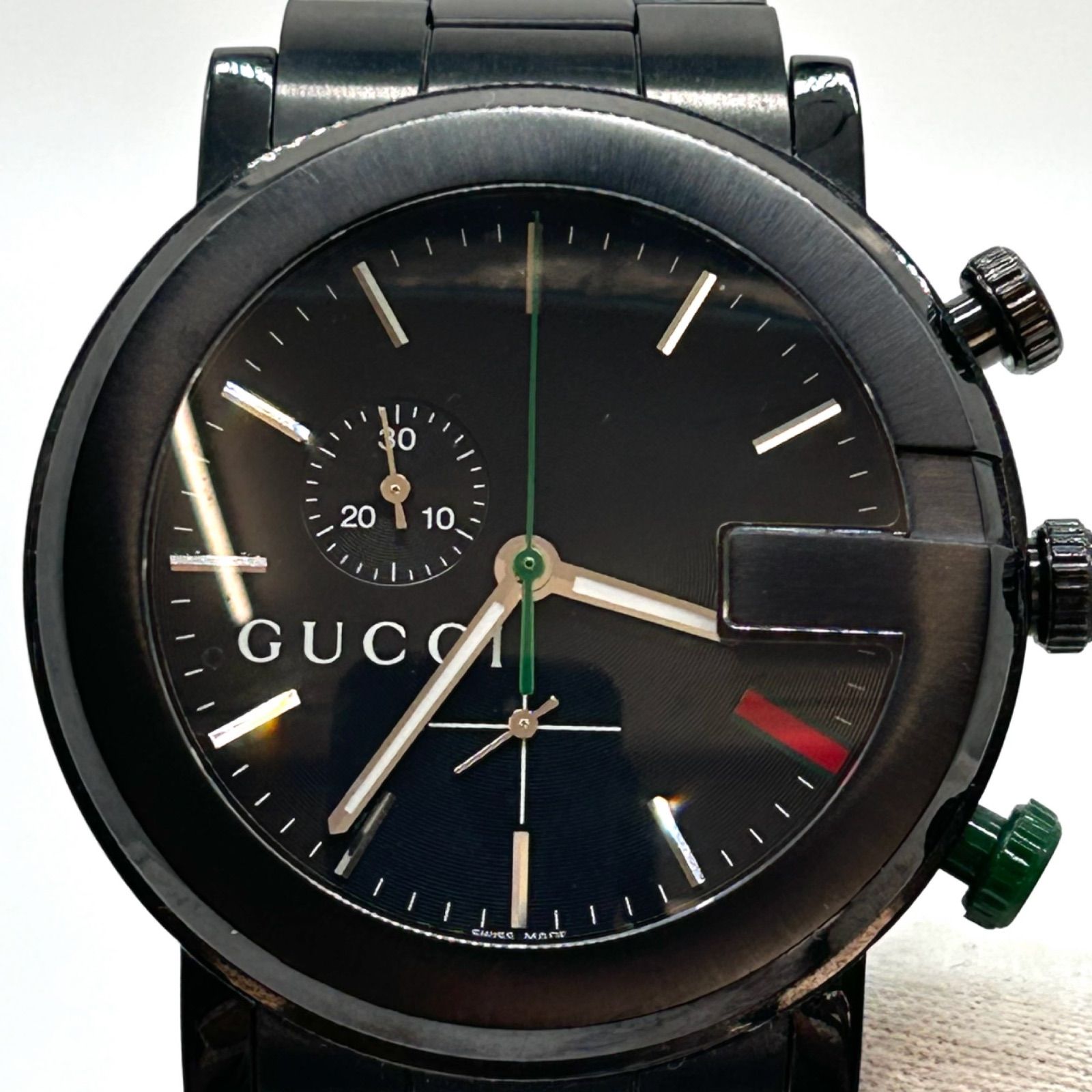 GUCCI グッチ 腕時計 Gクロノ 101M ブラック クロノグラフ メンズ クォーツ