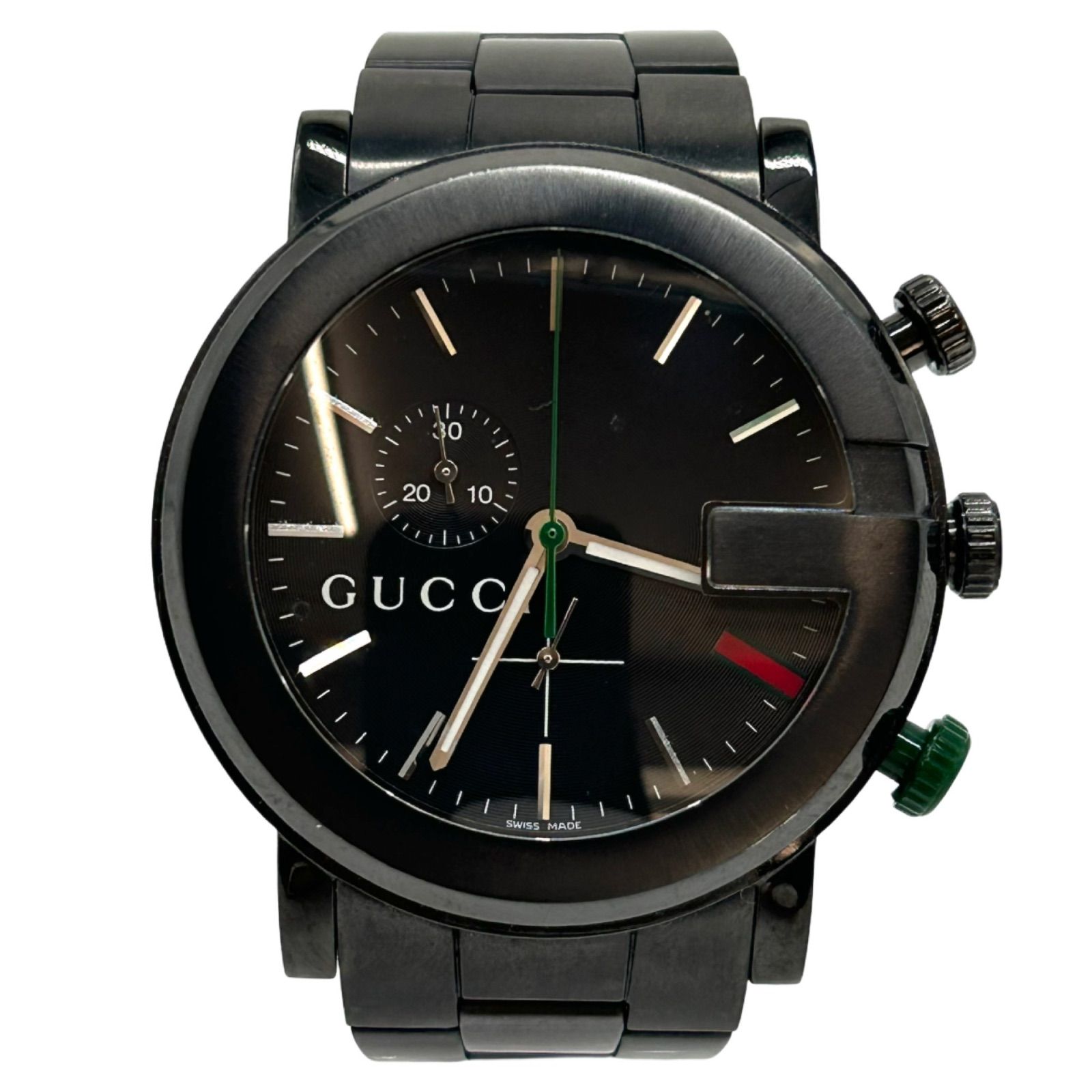 GUCCI グッチ 腕時計 Gクロノ 101M ブラック クロノグラフ メンズ クォーツ