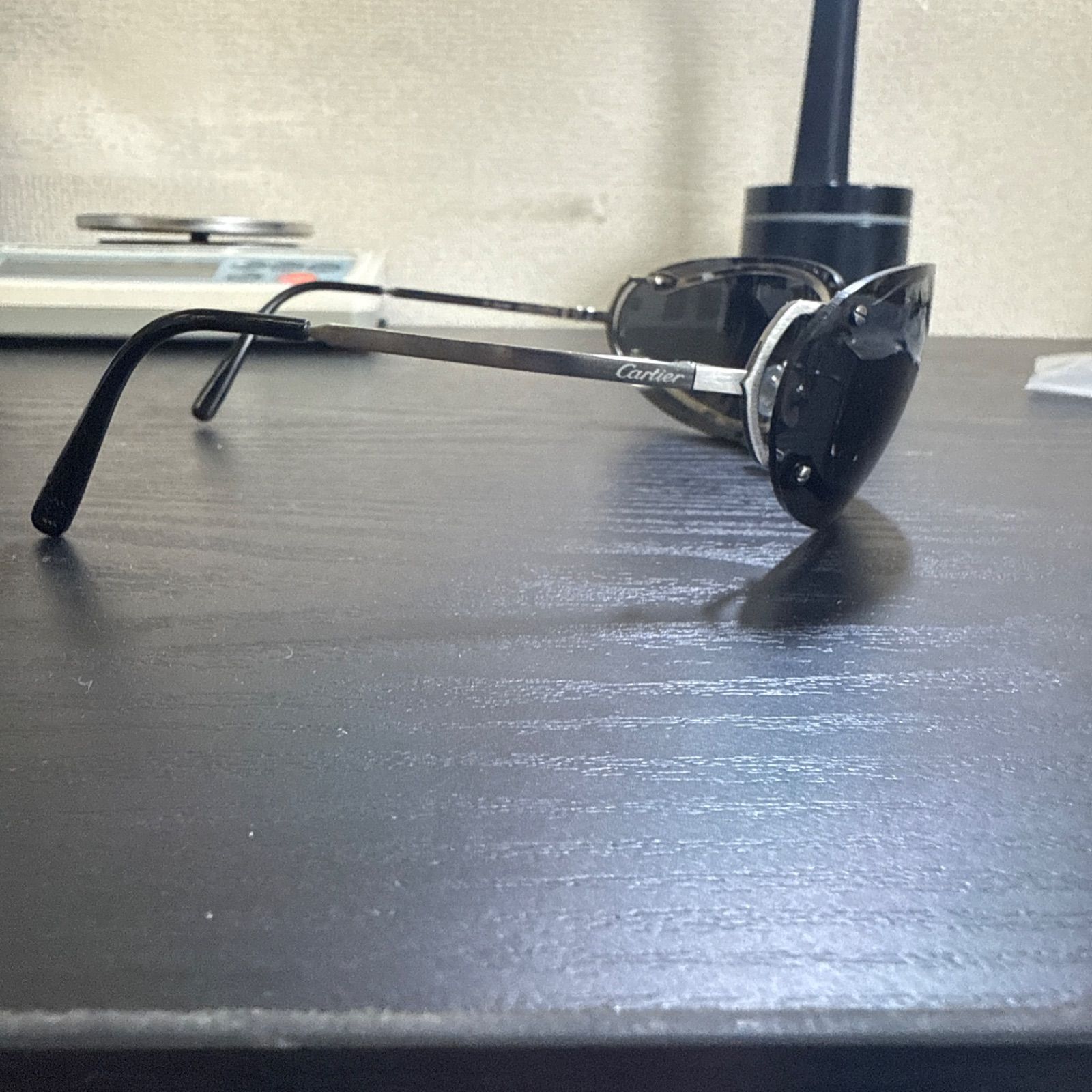 Cartier カルティエ Cモチーフ シルバーメタル サングラス ユニセックス