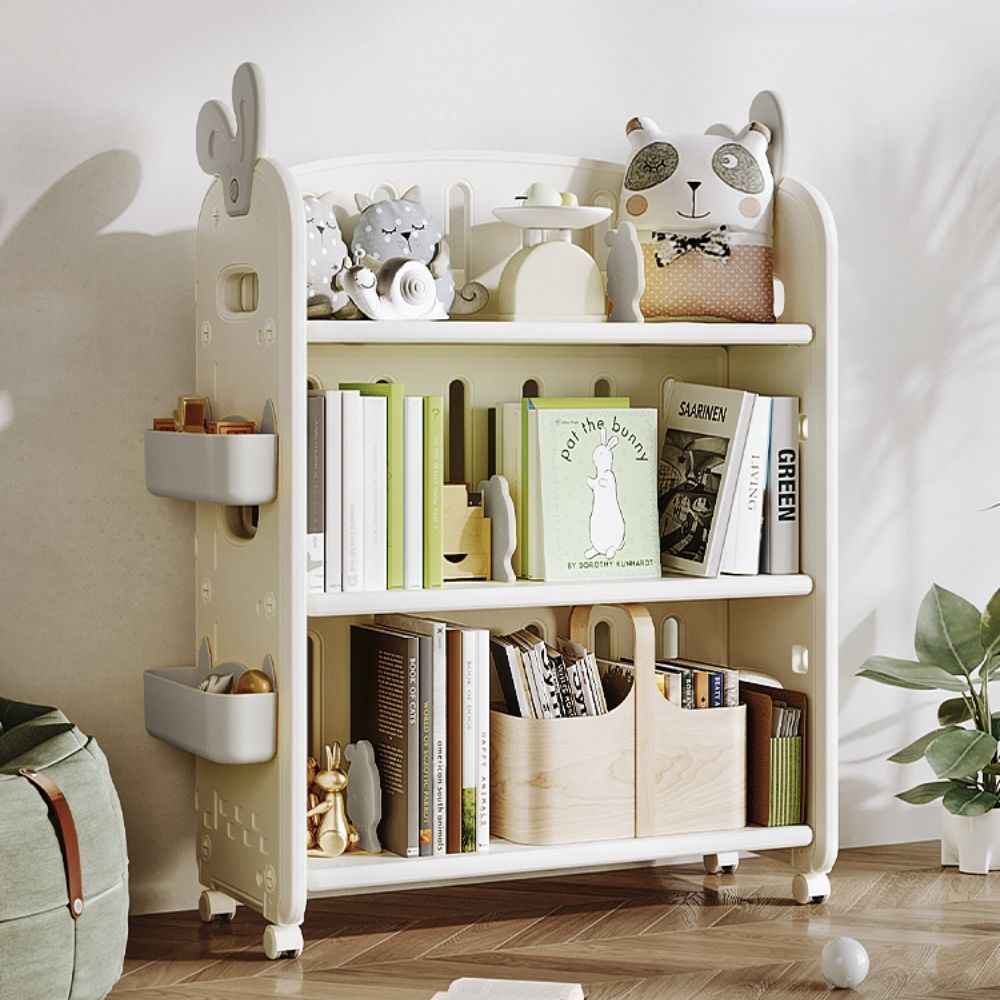 絵本ラック 絵本棚 大容量 本棚 収納ラック おもちゃ収納 収納ボックス 子供部屋 収納ケース 子ども用 家具 木製 キッズ White Solid Wood