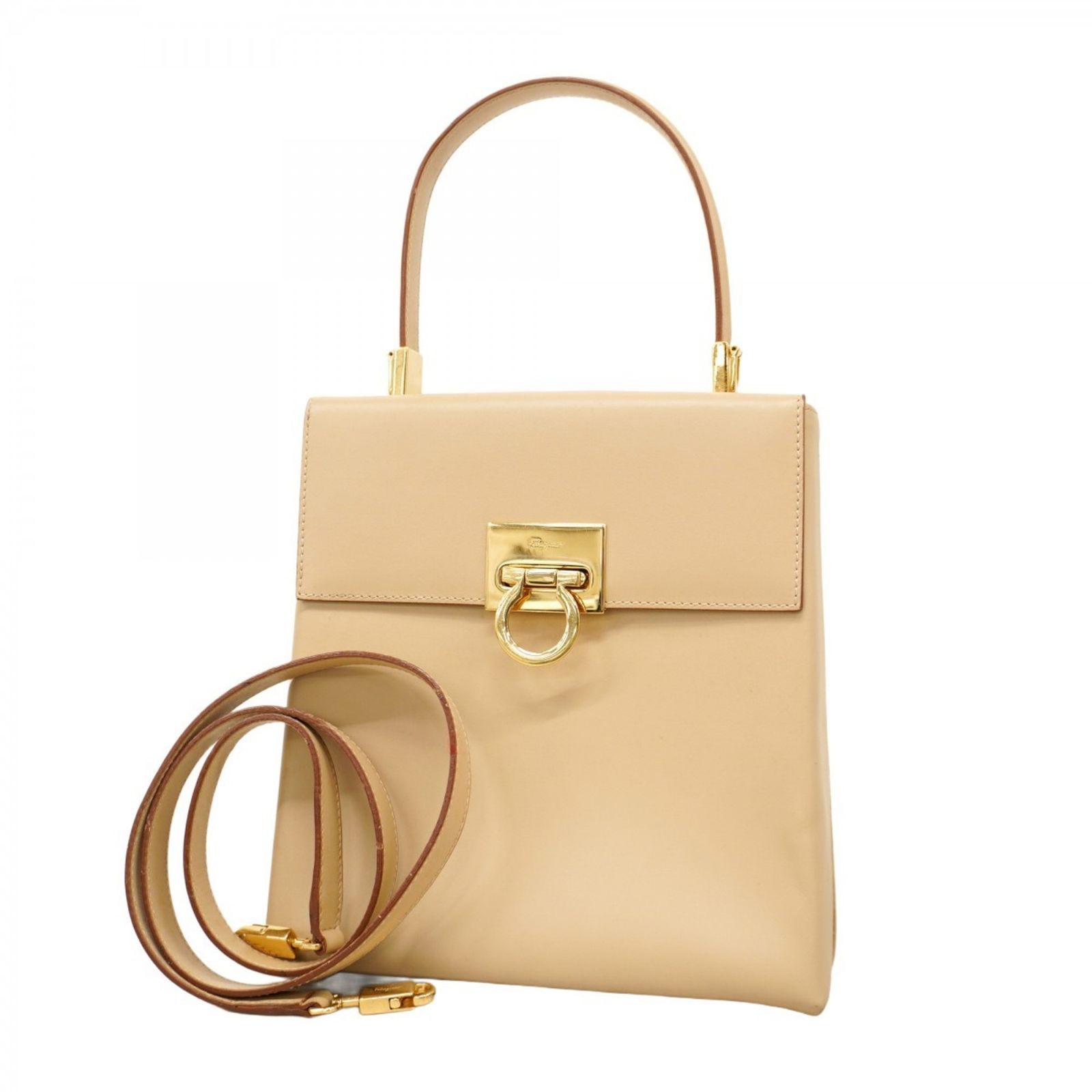 サルヴァトーレ　フェラガモ　ジュリエット　ガンチーニ　ハンドバッグ　ベージュ サルヴァトーレフェラガモ Salvatore Ferragamo ハンドバッグ