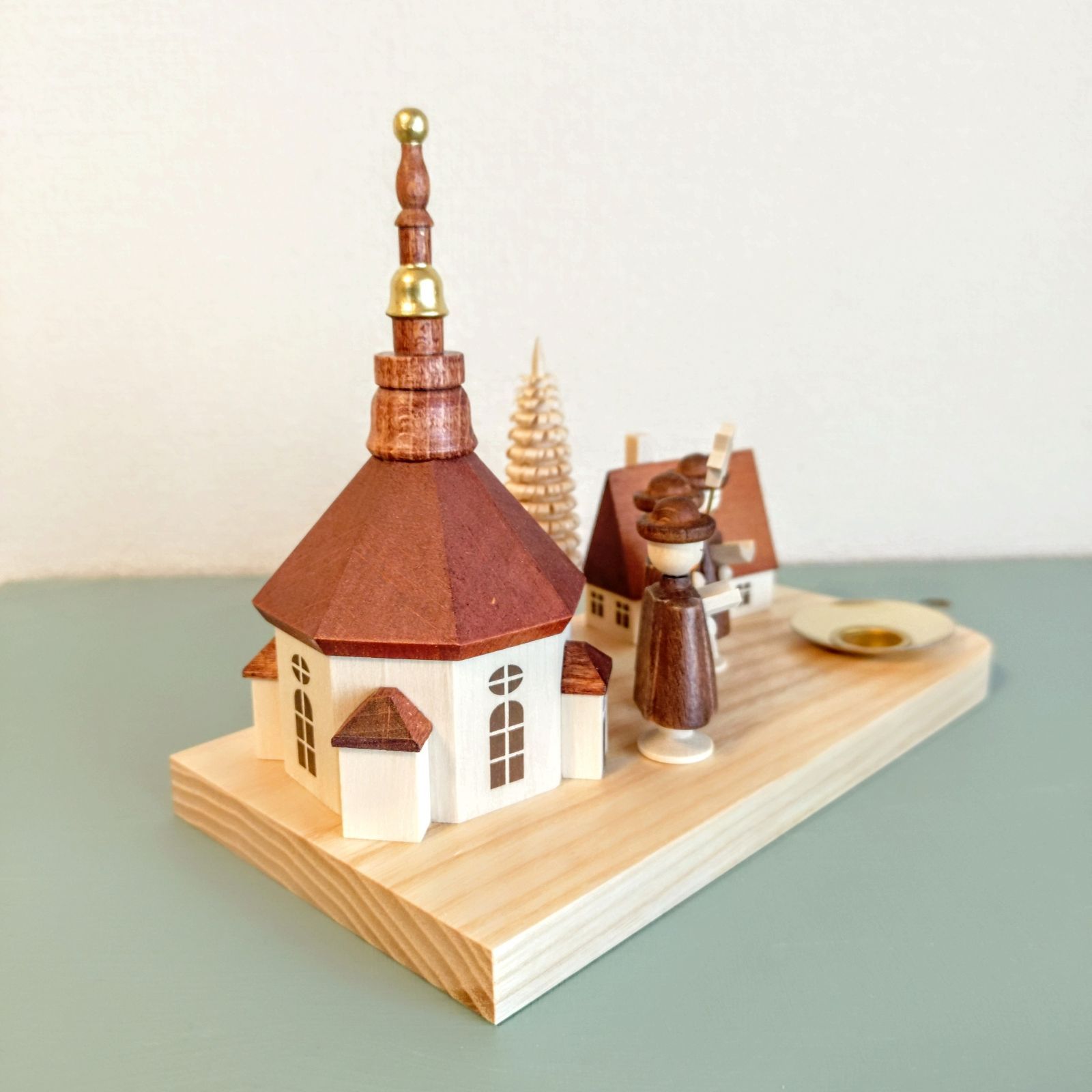 ザイフェン教会と聖歌隊 キャンドルホルダー 木製雑貨 ドイツ ドイツ雑貨 飾り 木製インテリア