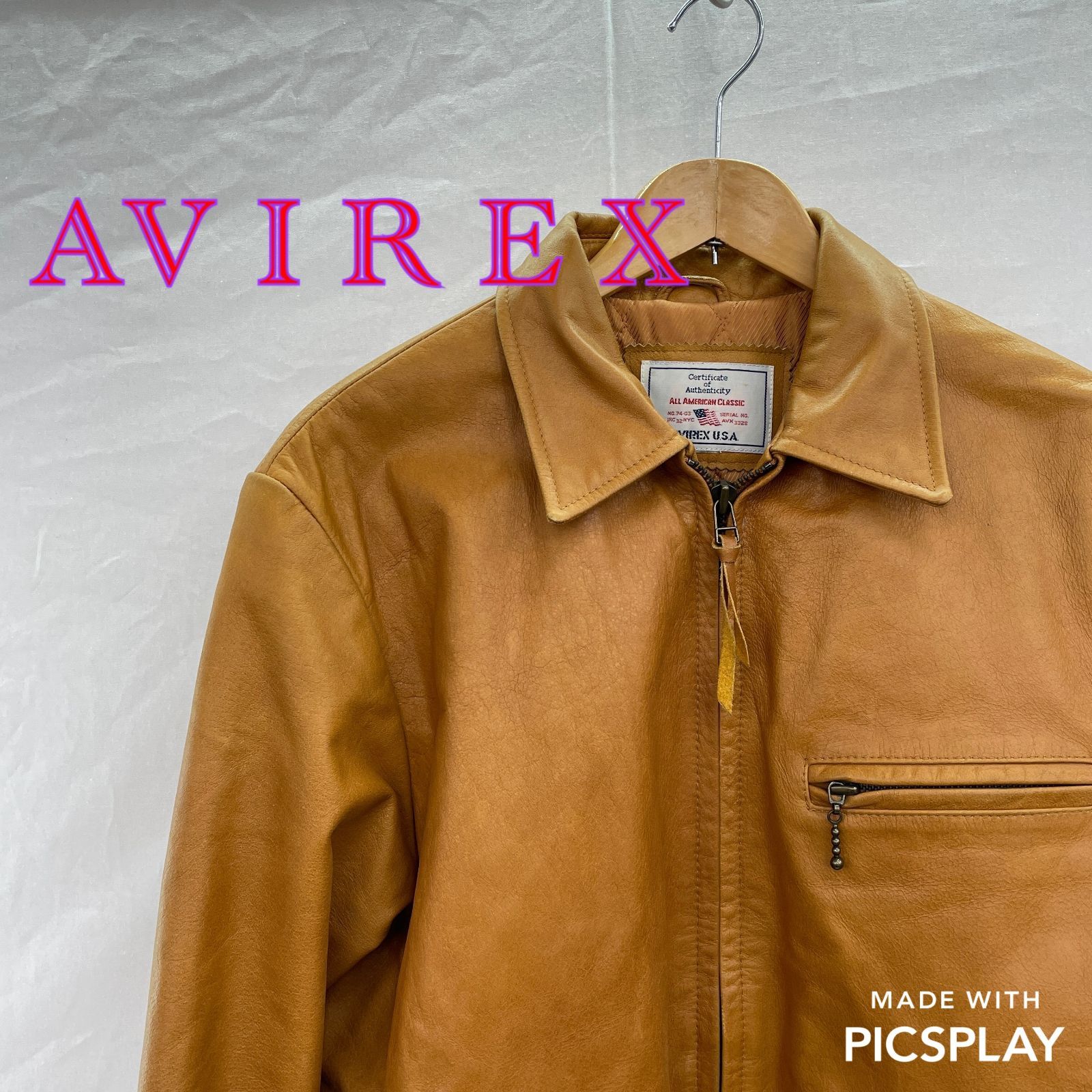 AVIREX レザージャケット 612107 ブルゾン ブラウン メンズ