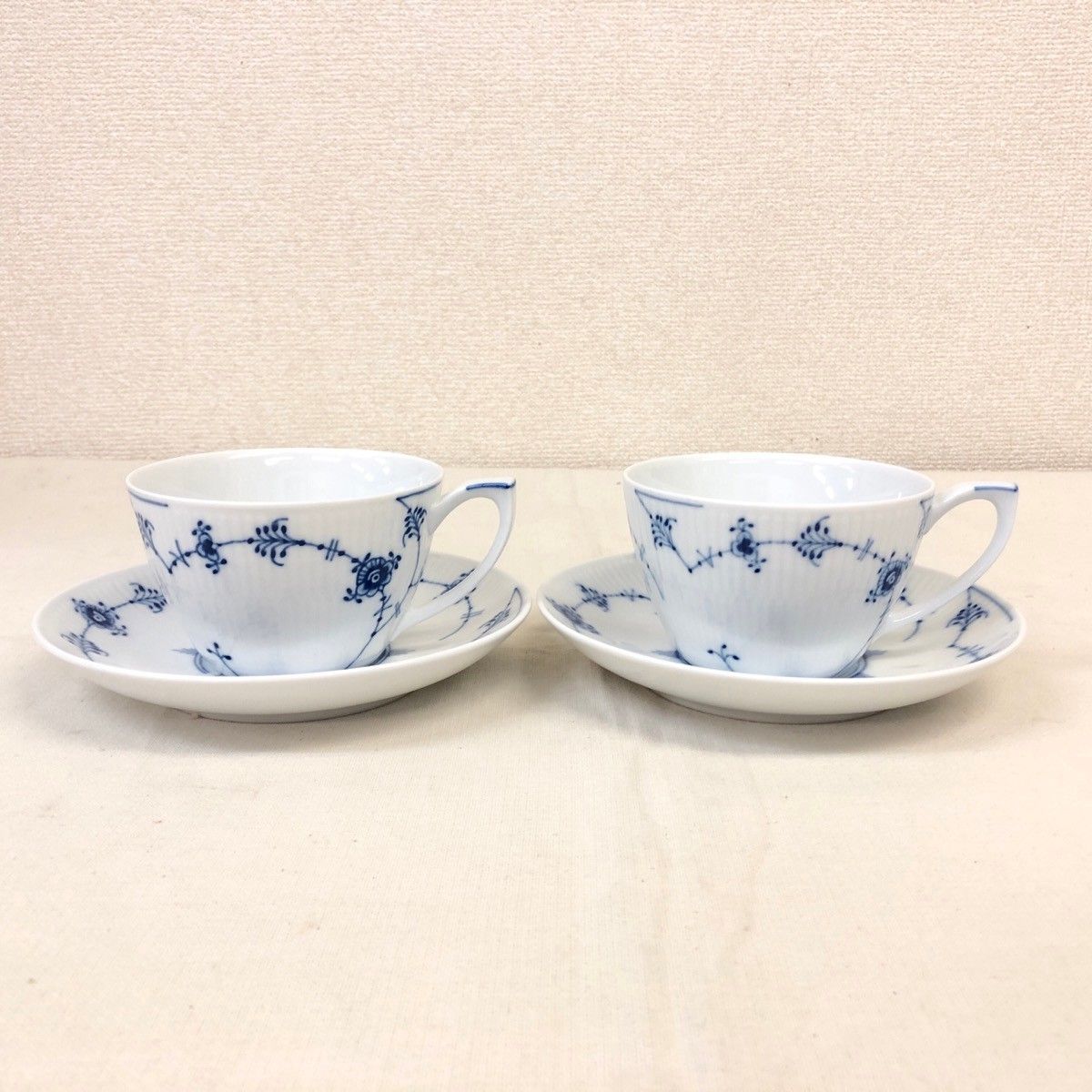 ROYAL COPENHAGEN ロイヤル コペンハーゲン ブルーフルーテッド カップ&ソーサー ペア