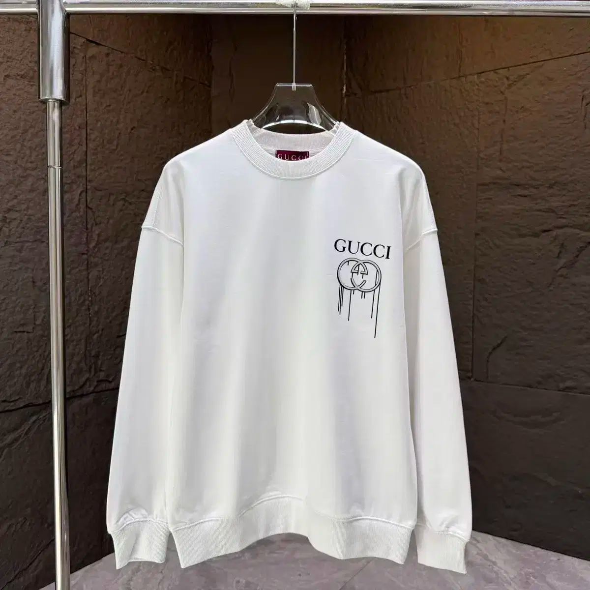 グッチ ユニセックス カジュアル ロゴ 白 長袖 スウェット