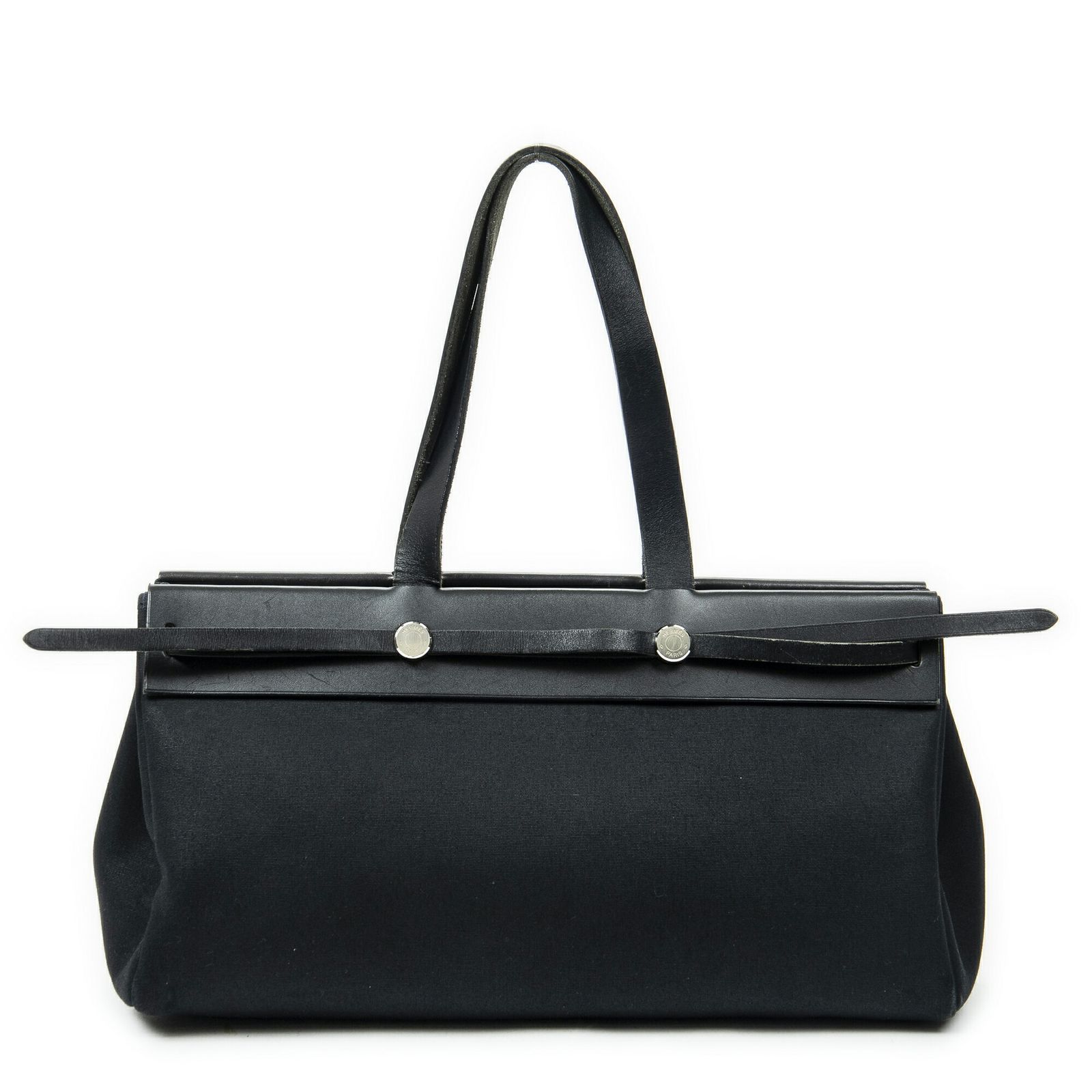 HERMES エルメスエールバッグ カバス黒トワルオフィシェAB