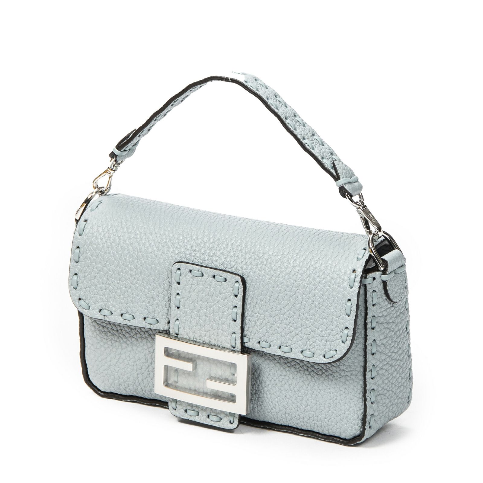 FENDI フェンディミニカセットクロスボディ水色グレインカーフスキンレザーA