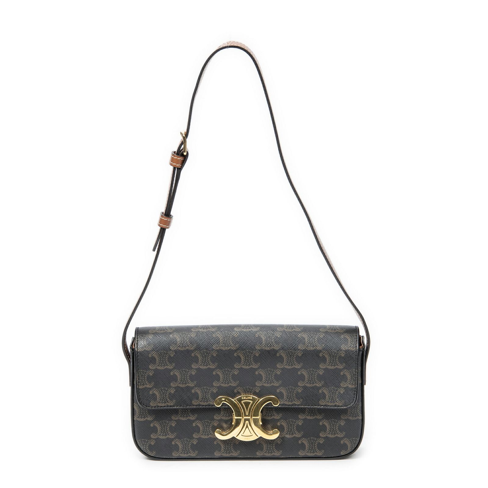 CELINE セリーヌクロードタン ブラウントリオンフ PVCキャンバスA