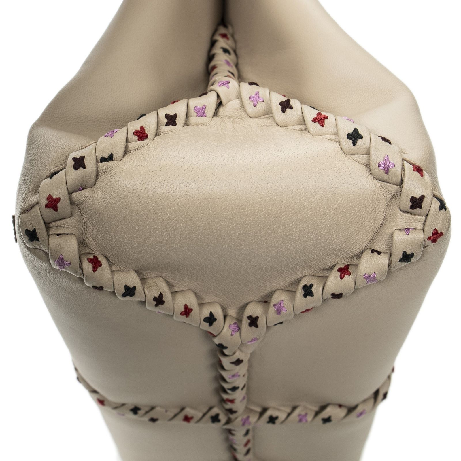 VENETA ボッテガヴェネタナポリトートベージュトリムイントレチャートレザーA