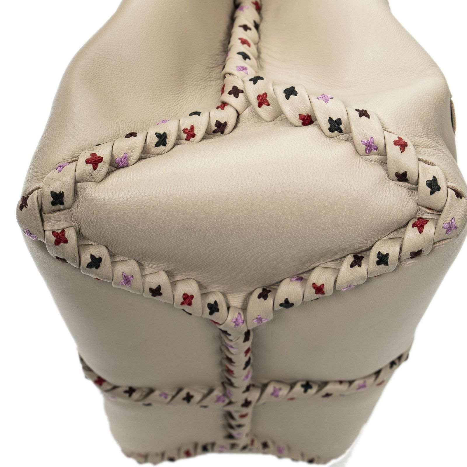 ボッテガヴェネタナポリトートベージュトリムイントレチャートレザーA