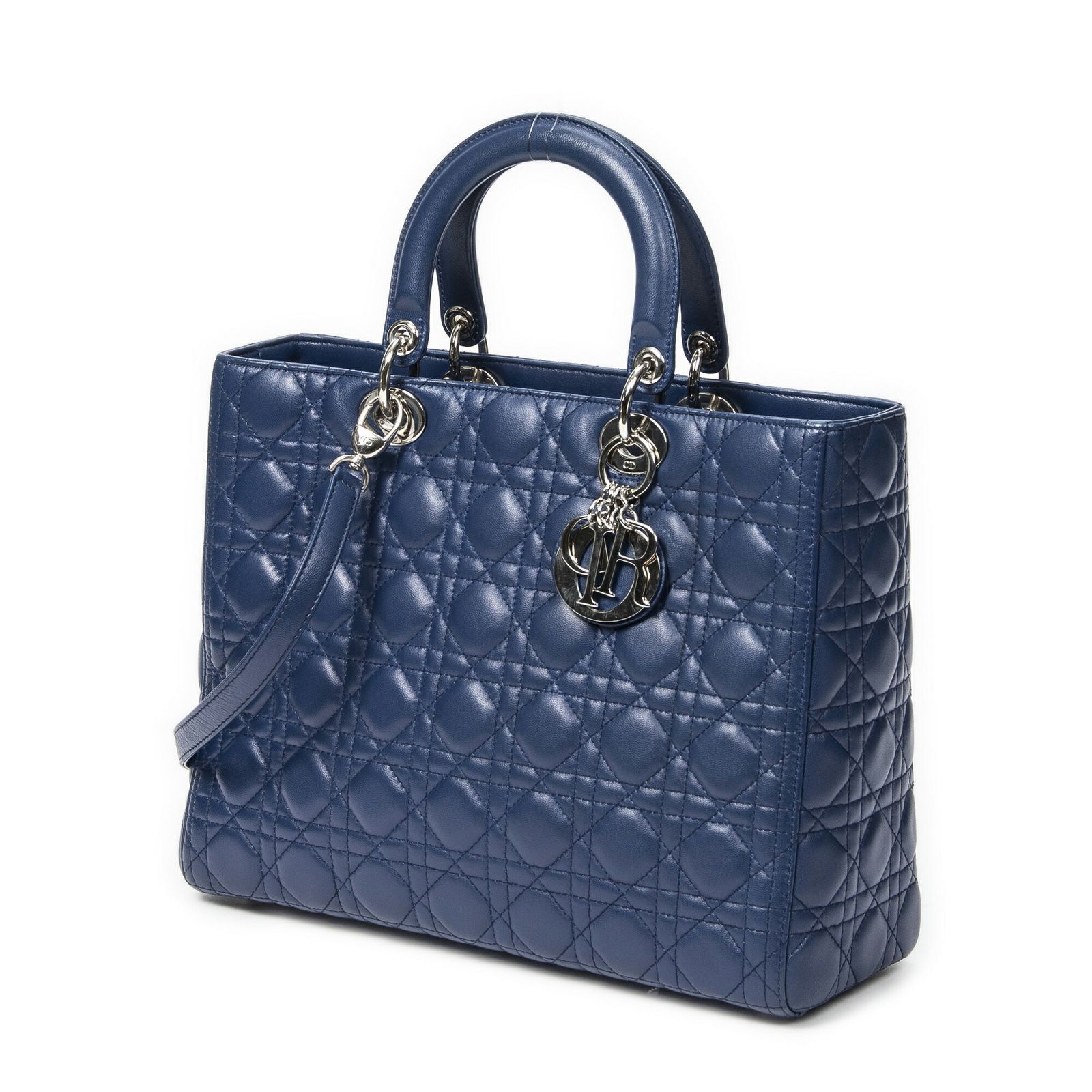 DIOR ディオールラージ レディ ディオール ジップ青カナージラムスキンレザーA