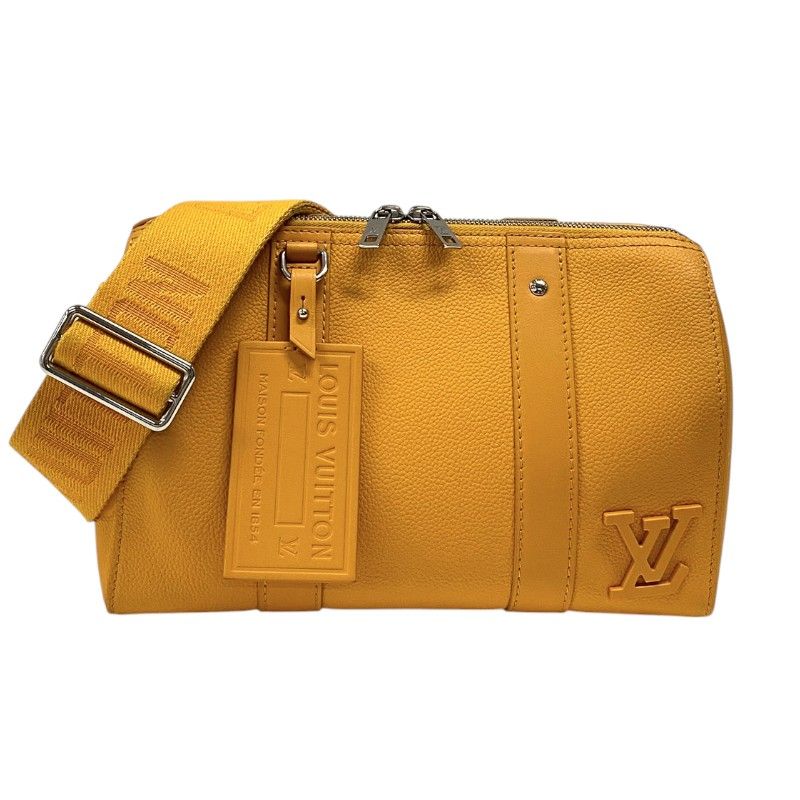 ルイ ヴィトン LOUIS VUITTON シティキーポル LVアエログラム M 21438 サフラン レザー メンズ ショルダーバッグ