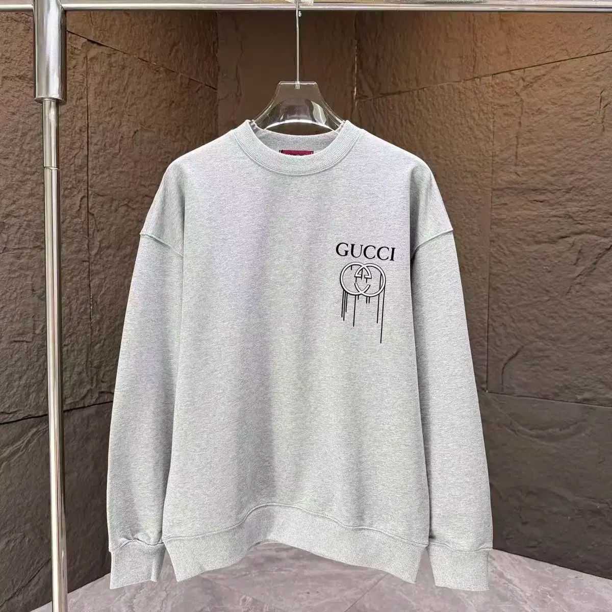 グッチ ユニセックス カジュアル ロゴ グレー 長袖 スウェット