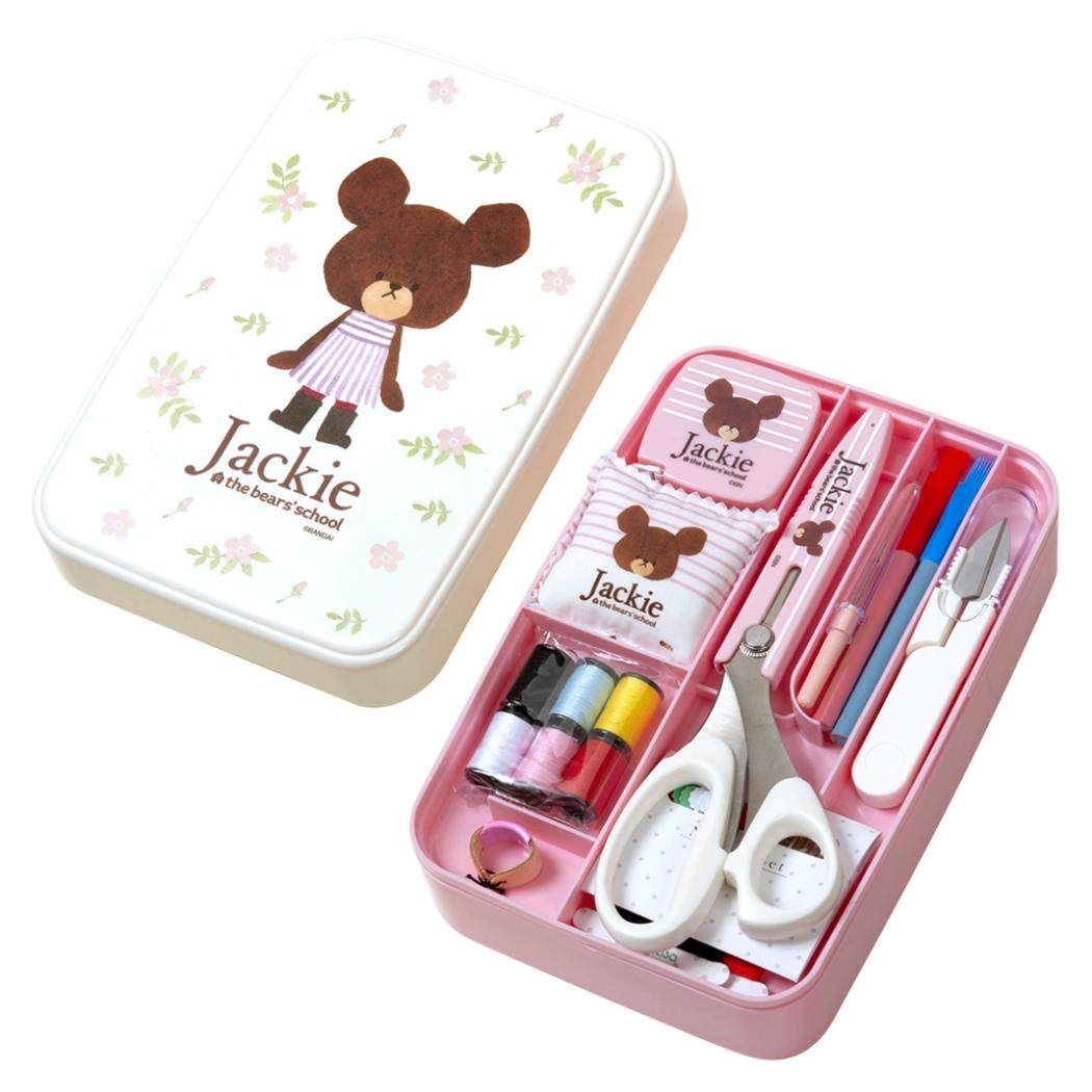 くまのがっこう 手芸用品 ソーイングセット うす型タイプ ホワイト お花 ミササ 裁縫セット 抗菌加工 絵本キャラクター グッズ