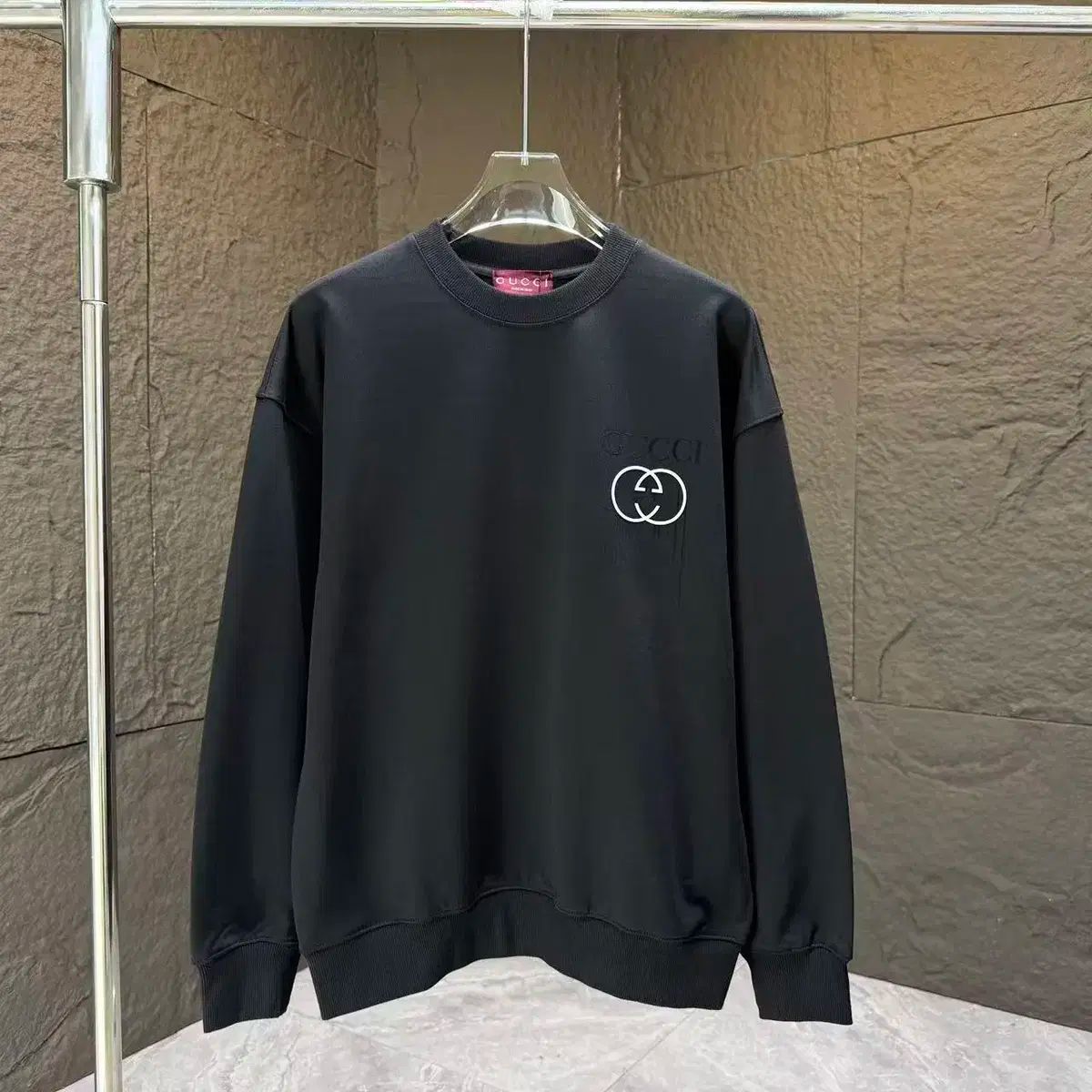 グッチ ユニセックス カジュアル ロゴ ブラック 長袖 スウェット