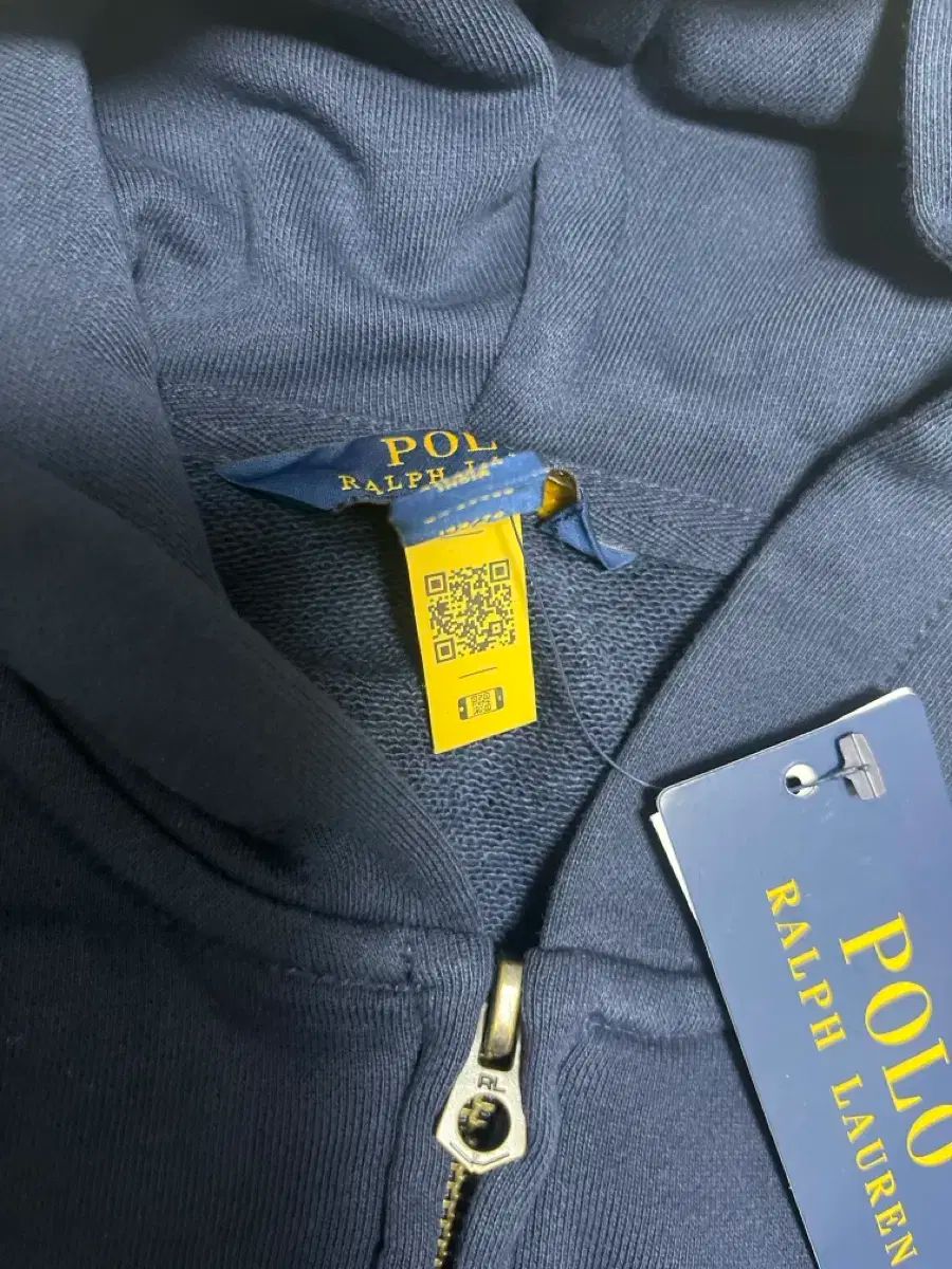 ポロフーディー ジップアップ 紺 ガールズ