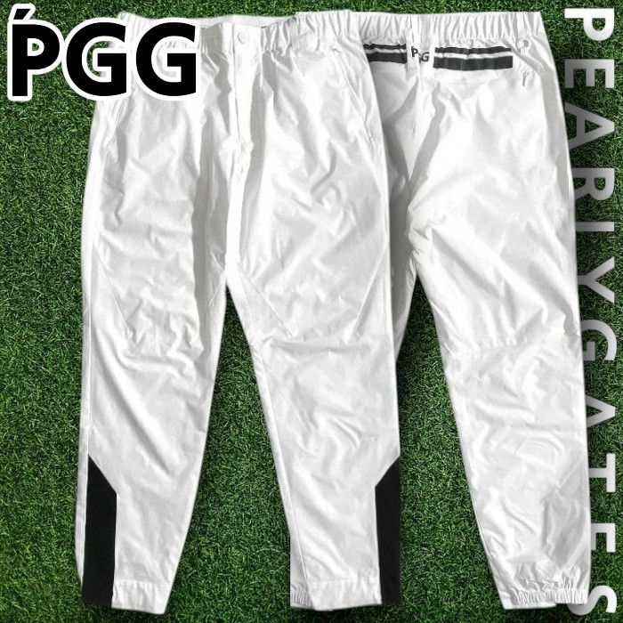 PGG by PEARLY GATES ピージージー パーリーゲイツ ゴルフ 高密度ドライポプリン メッシュ切替 4WAYストレッチ テックパンツ ゴルフウェア 268-2231601 定価2.8万 ホワイト 031 51103w06