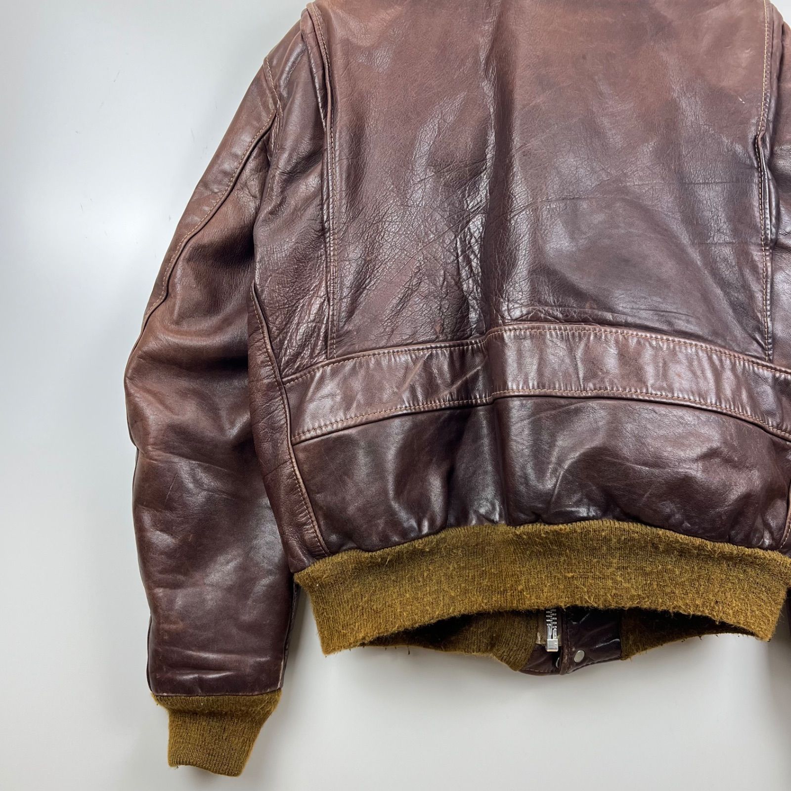 SCHOTT 70s USA vintage A-2 Leather flight jacket 44 XXL ショット