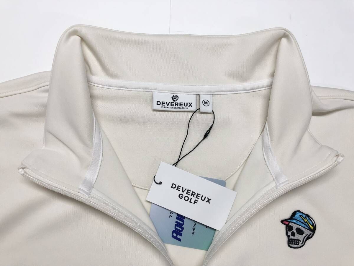 ○★新品未使用　DEVEREUX GOLF　ハーフジップシャツ　M　ホワイト 新品 未使用 DEVEREUX GOLF（デヴァローゴルフ） ハーフジップシャツ M