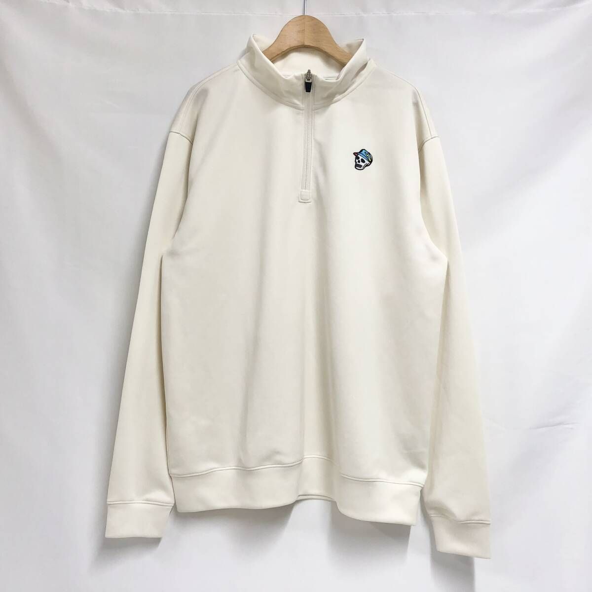 DEVEREUX ゴルフウェア 半袖シャツ ホワイト L 新品 未使用 DEVEREUX GOLF（デヴァローゴルフ） ハーフジップシャツ M