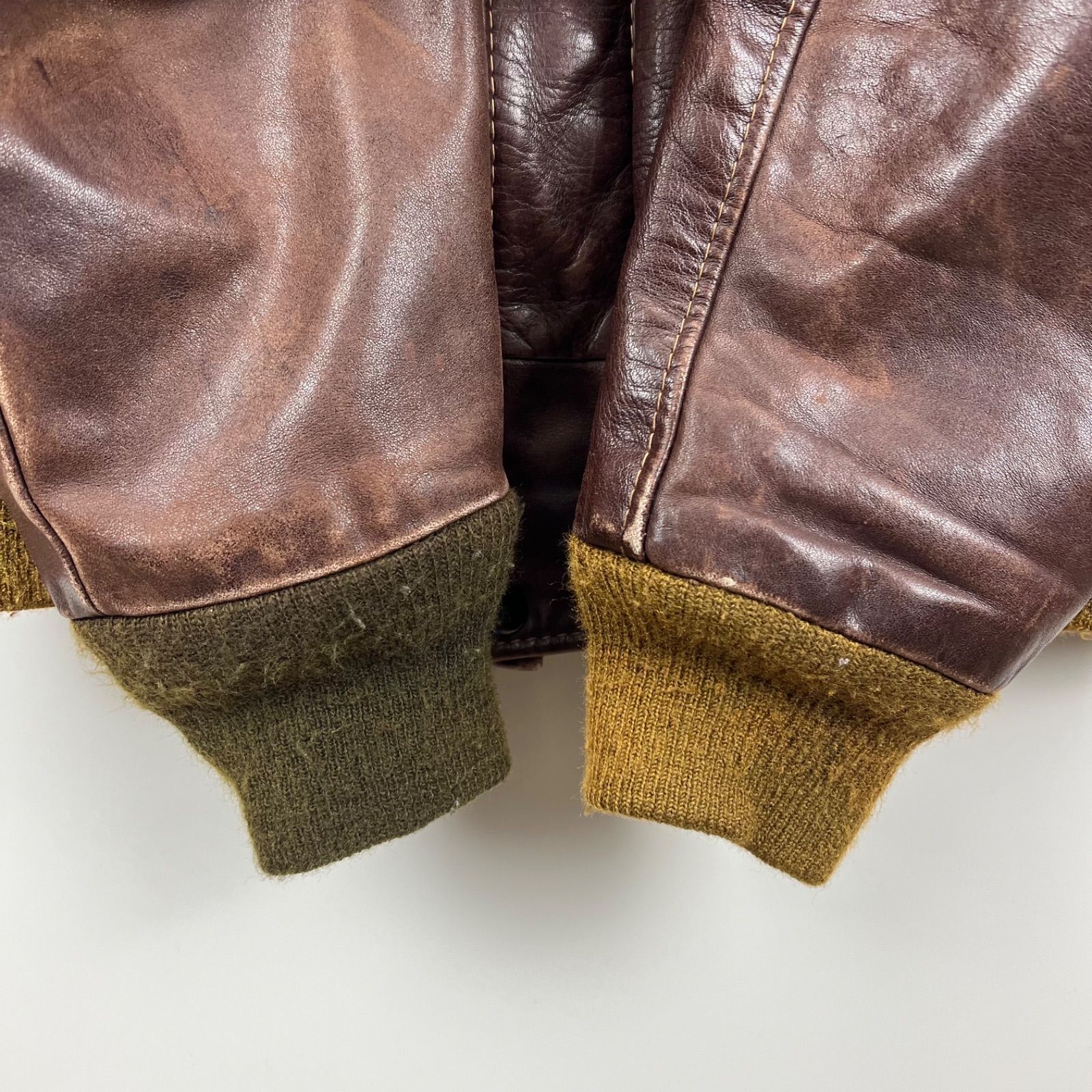 SCHOTT 70s USA vintage A-2 Leather flight jacket 44 XXL ショット