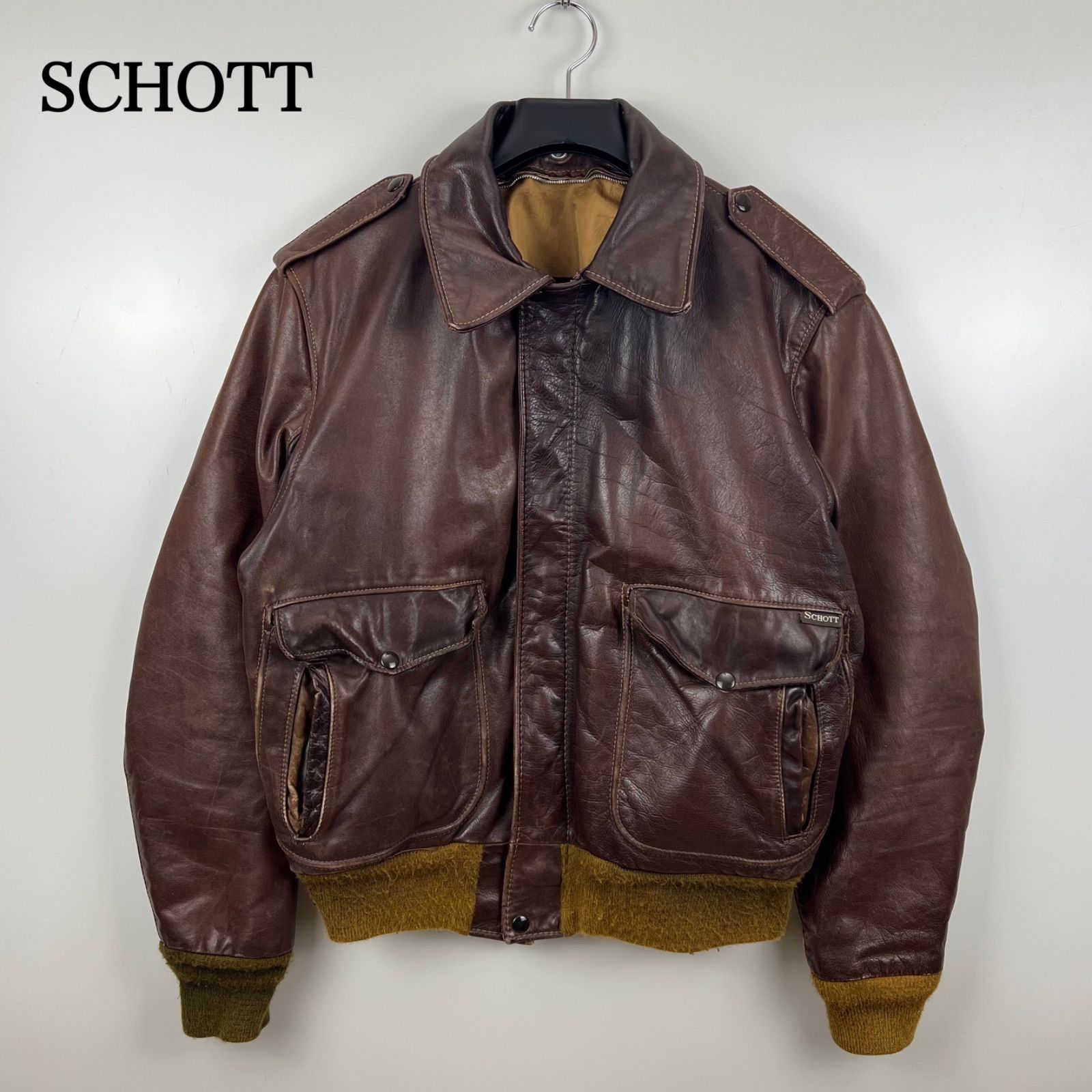 schott a-2 レザージャケット 44 60s〜70s ブラウン　G-1 schott a-2 レザージャケット 44 60s〜70s ブラウン G-1 70s Schott 44