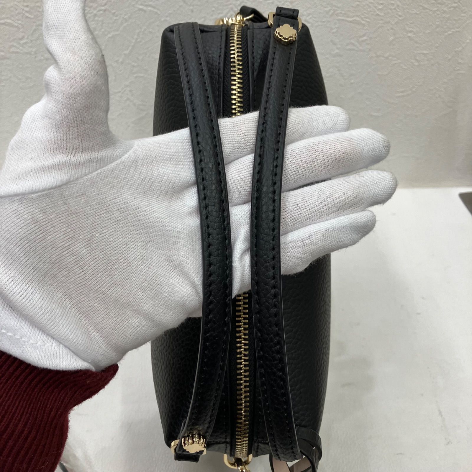 5975 美品 TOCCA トッカ MELODY LEATHER POCHETTE メロディレザー 