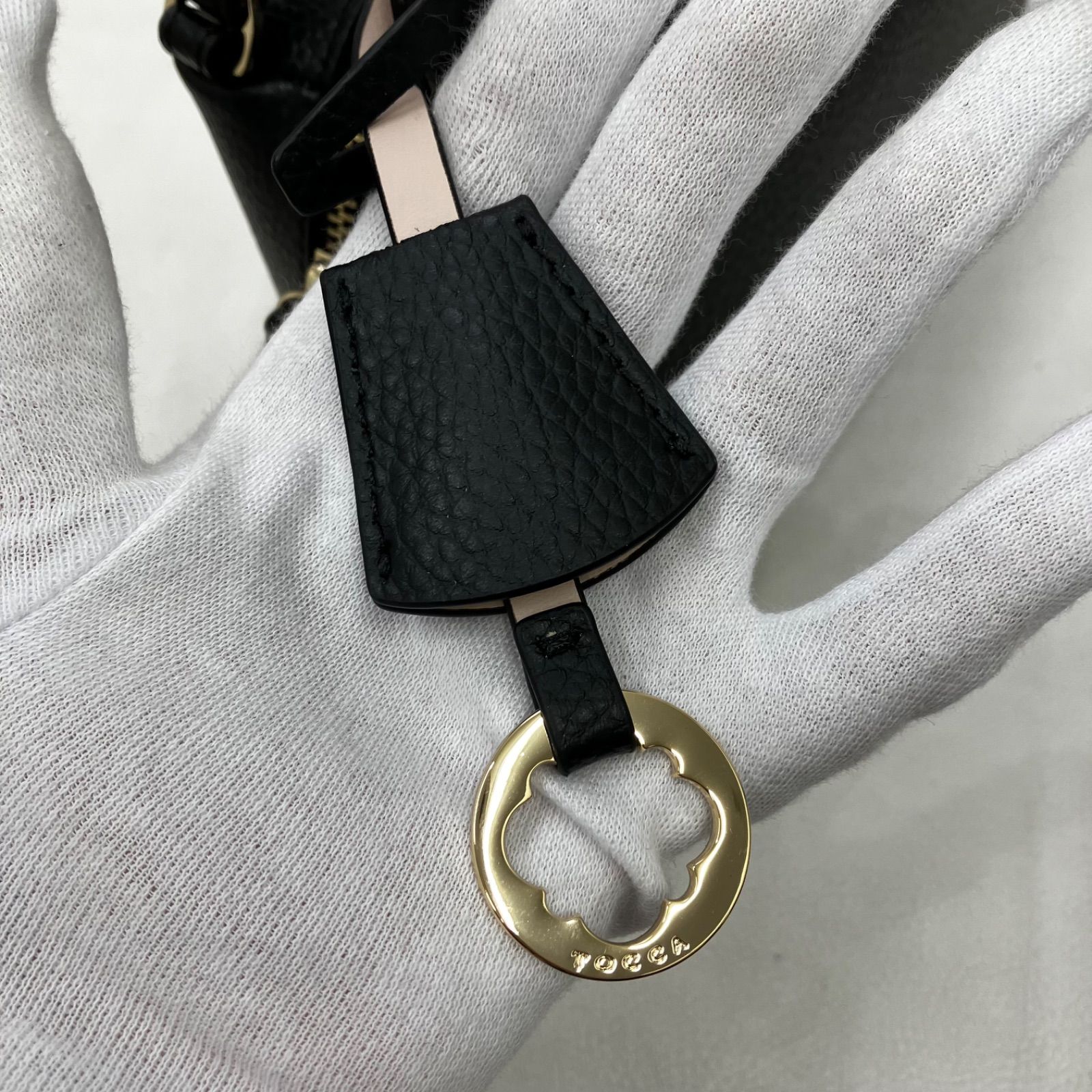 5975 美品 TOCCA トッカ MELODY LEATHER POCHETTE メロディレザー 