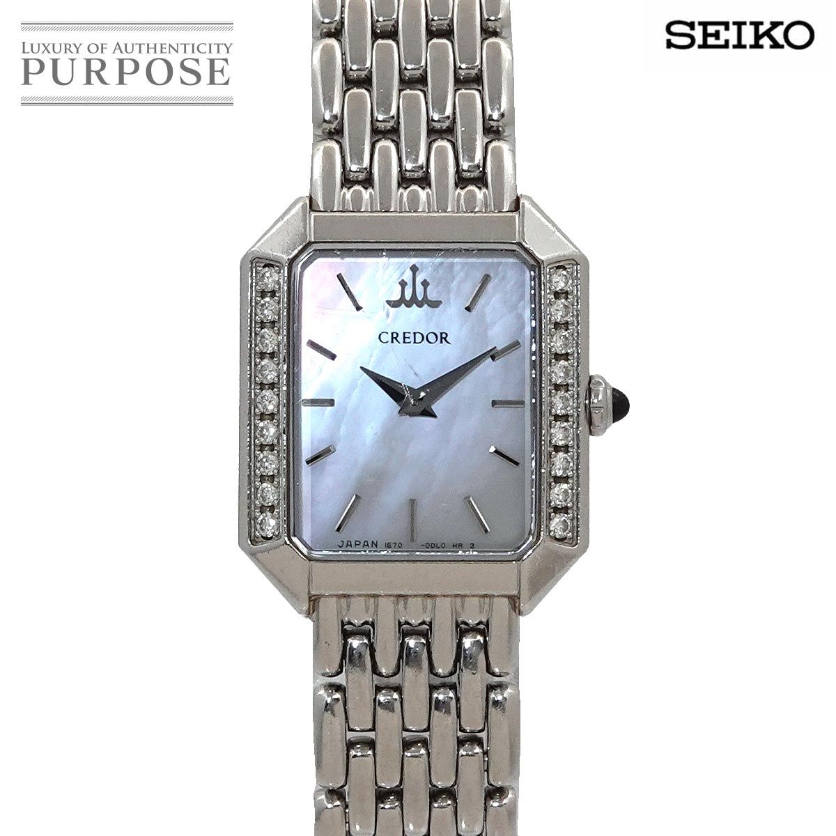 セイコー SEIKO クレドール シグノ GSTE889 1E70 0CG0 レディース 腕時計 ダイヤベゼル ホワイトシェル クォーツ ウォッチ Credor 90301063