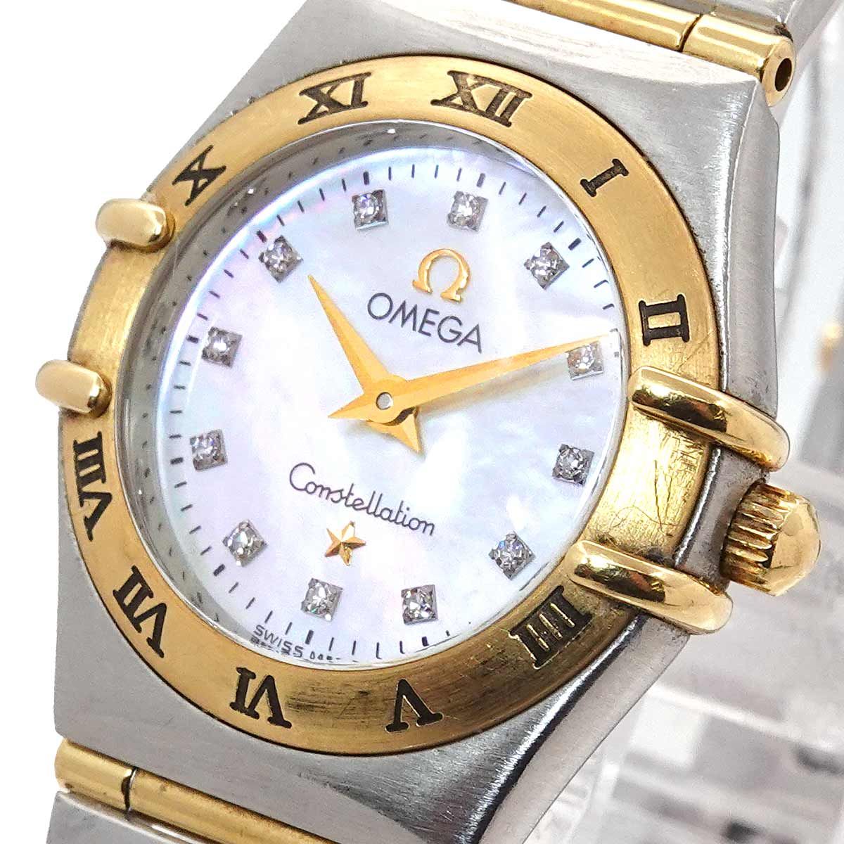  オメガ OMEGA コンステレーション ミニ コンビ 1262 75 レディース 腕時計 12 P ダイヤ YG クォーツ Constellation 腕時計(クォーツ) 腕時計(アナログ)