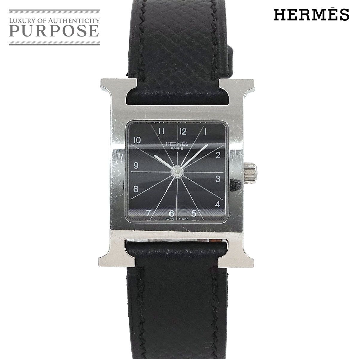 エルメス HERMES Hウォッチ ドゥブルトゥール HH1 210 レディース 腕時計 ブラック クォーツ ウォッチ H Watch 90301381