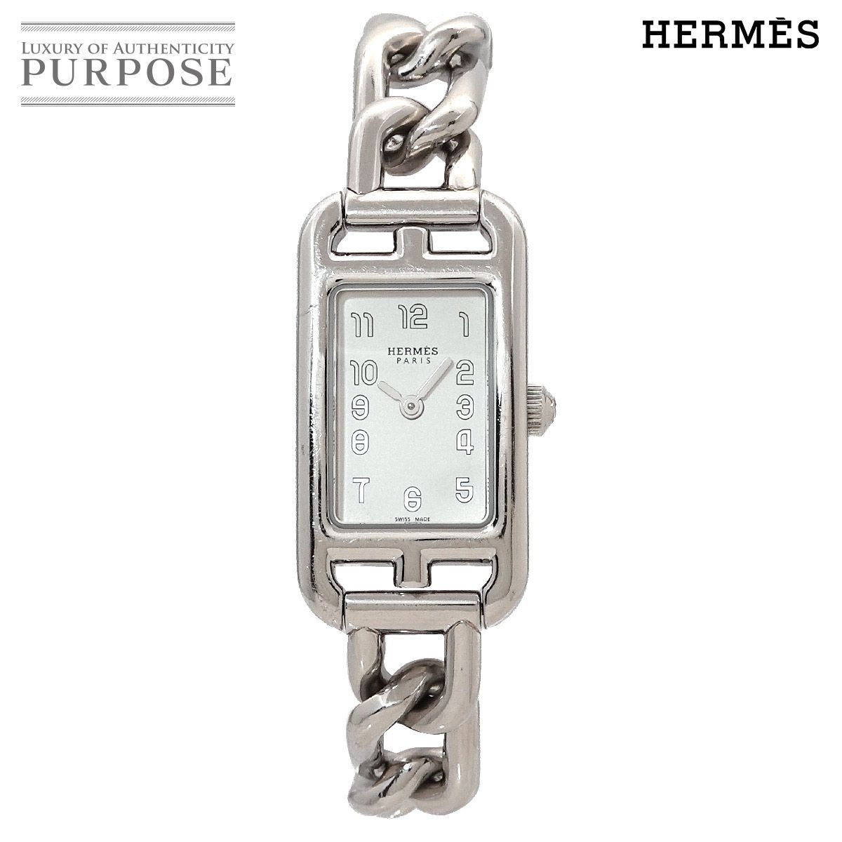 エルメス HERMES ナンタケット NA2 110 レディース 腕時計 シルバー クォーツ ウォッチ Nantucket 90301961