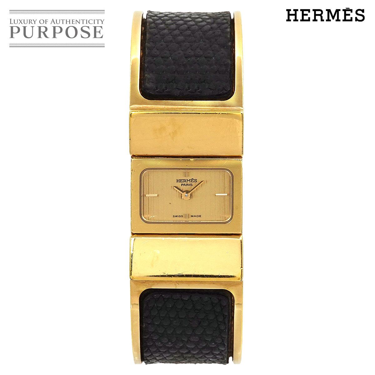 エルメス HERMES ロケ LO1 201 バングル ウォッチ ヴィンテージ レディース 腕時計 ゴールド クォーツ 90302225