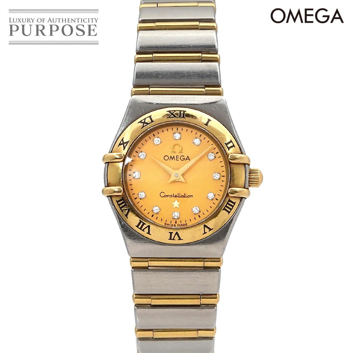 オメガ OMEGA コンステレーション ミニ コンビ 1262 15 レディース 腕時計 12P ダイヤモンド ゴールド YG クォーツ Constellation 90302292