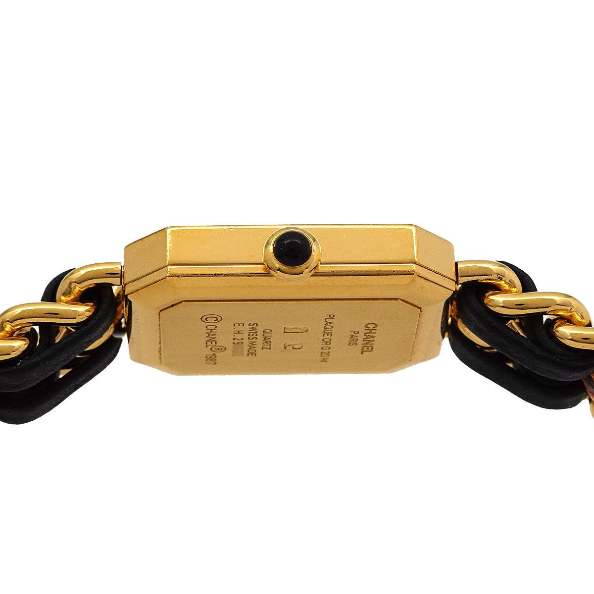  シャネル CHANEL プルミエール Lサイズ H 0001 ヴィンテージ レディース 腕時計 ブラック ゴールド ウォッチ Premiere 腕時計(クォーツ) 腕時計(アナログ)