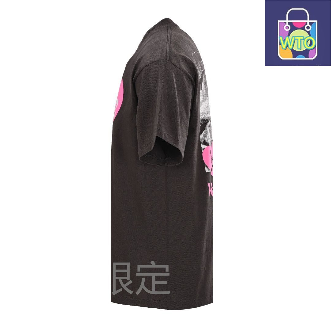 今日 Saint Michael セイントマイケル 花心スカルプリントショートTシャツシリーズ 260 g全棉双紗 円筒無側 做旧加工アウター トップス