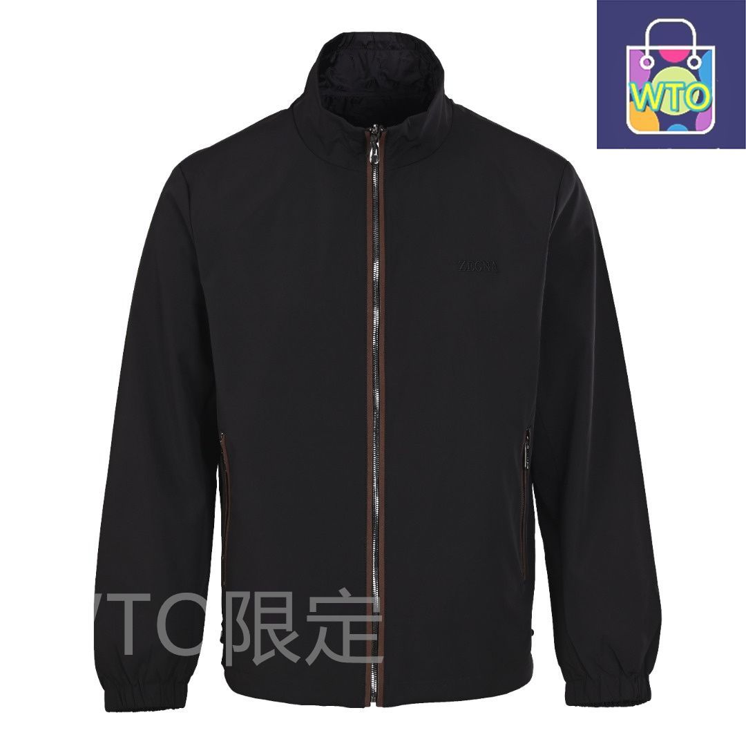 今日 Zegna ゼニア 両面着用リバーシブル ジャケットシリーズ 黒 軽量保温 地紋ロゴアウター トップス