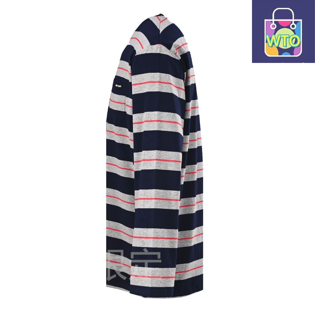 今日 Miu ミューミュー ポケットロゴ縞柄長袖Tシャツシリーズ 輸入綿糸使用アウター トップス