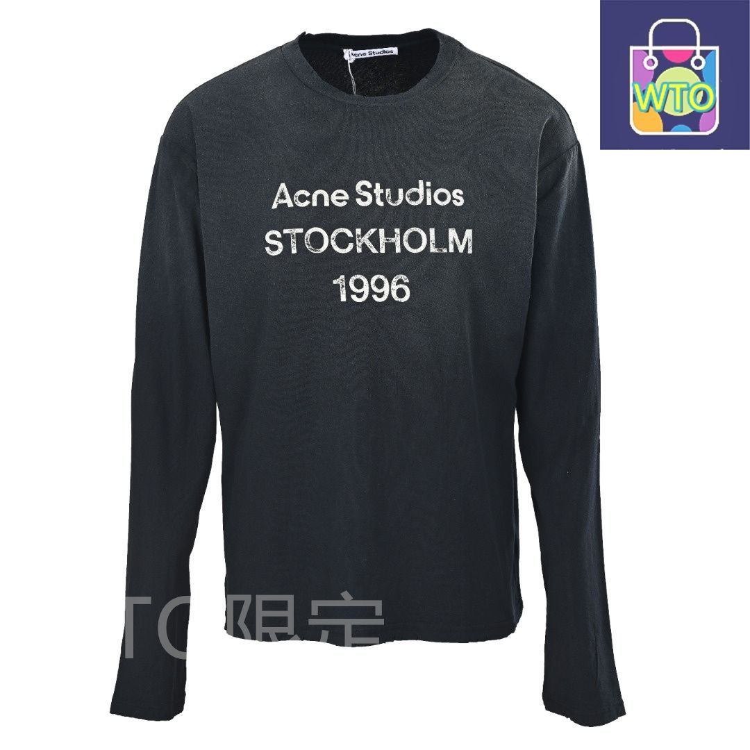 今日 Acne Studios アクネスタジオ ロゴプリントヴィンテージ長袖Tシャツシリーズ 竹節棉超柔素材アウター トップス