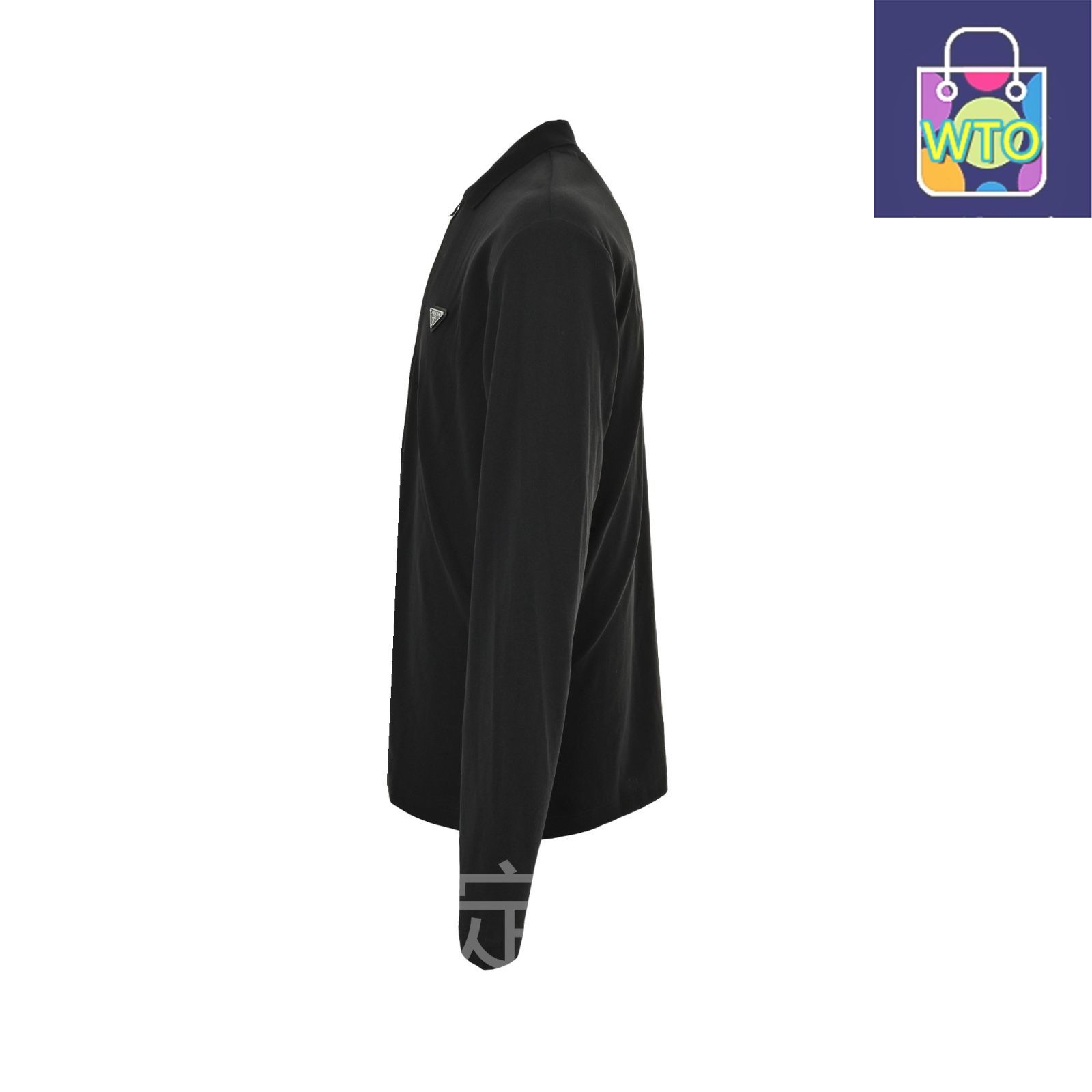 三角ロゴハーフジッパーロングスリーブTシャツシリーズ 260g長絨棉両面ピケ素材アウター