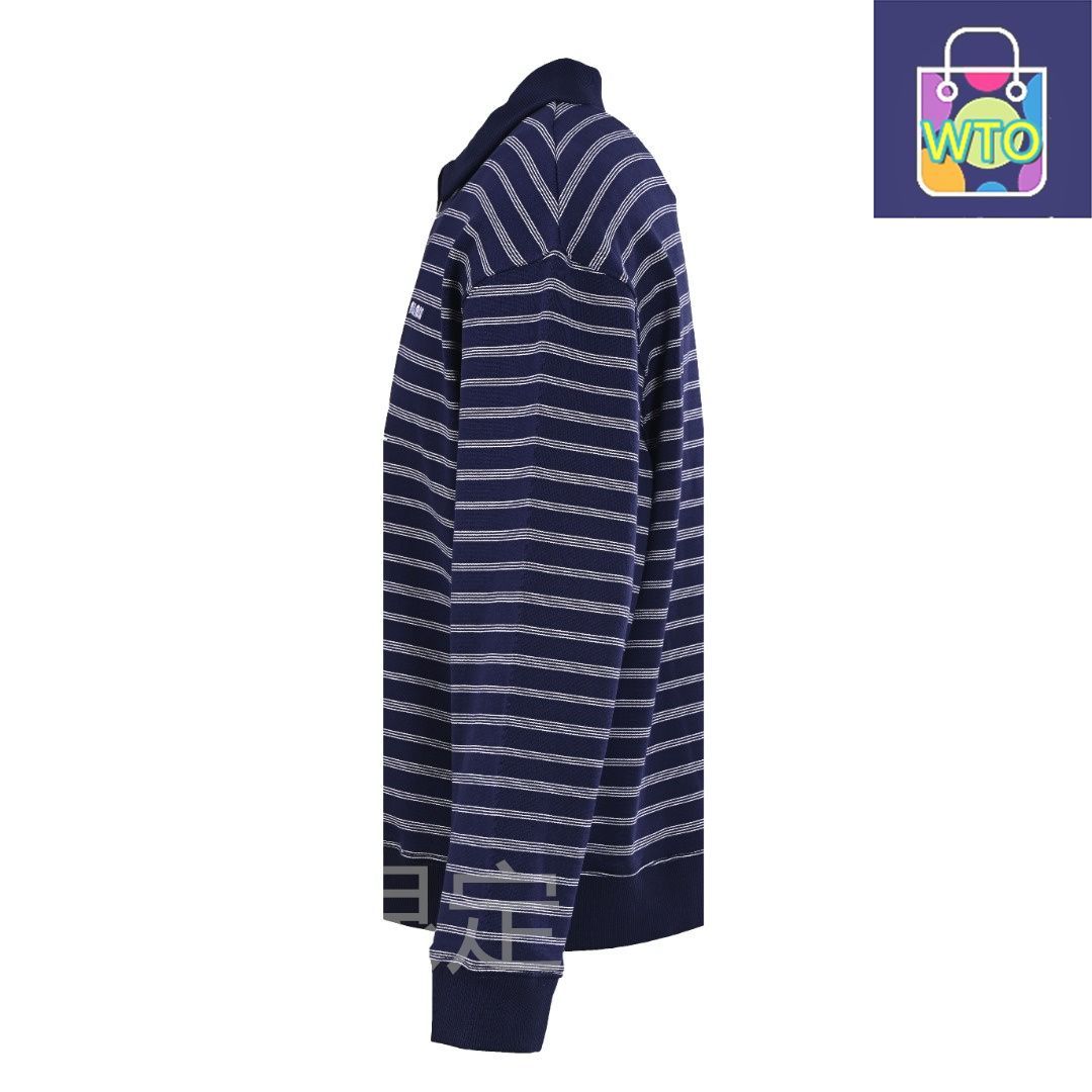 今日 Miu ミュウミュウ 縞柄ハーフジッパーPOLOウェアシリーズ 380 g定染素材アウター トップス