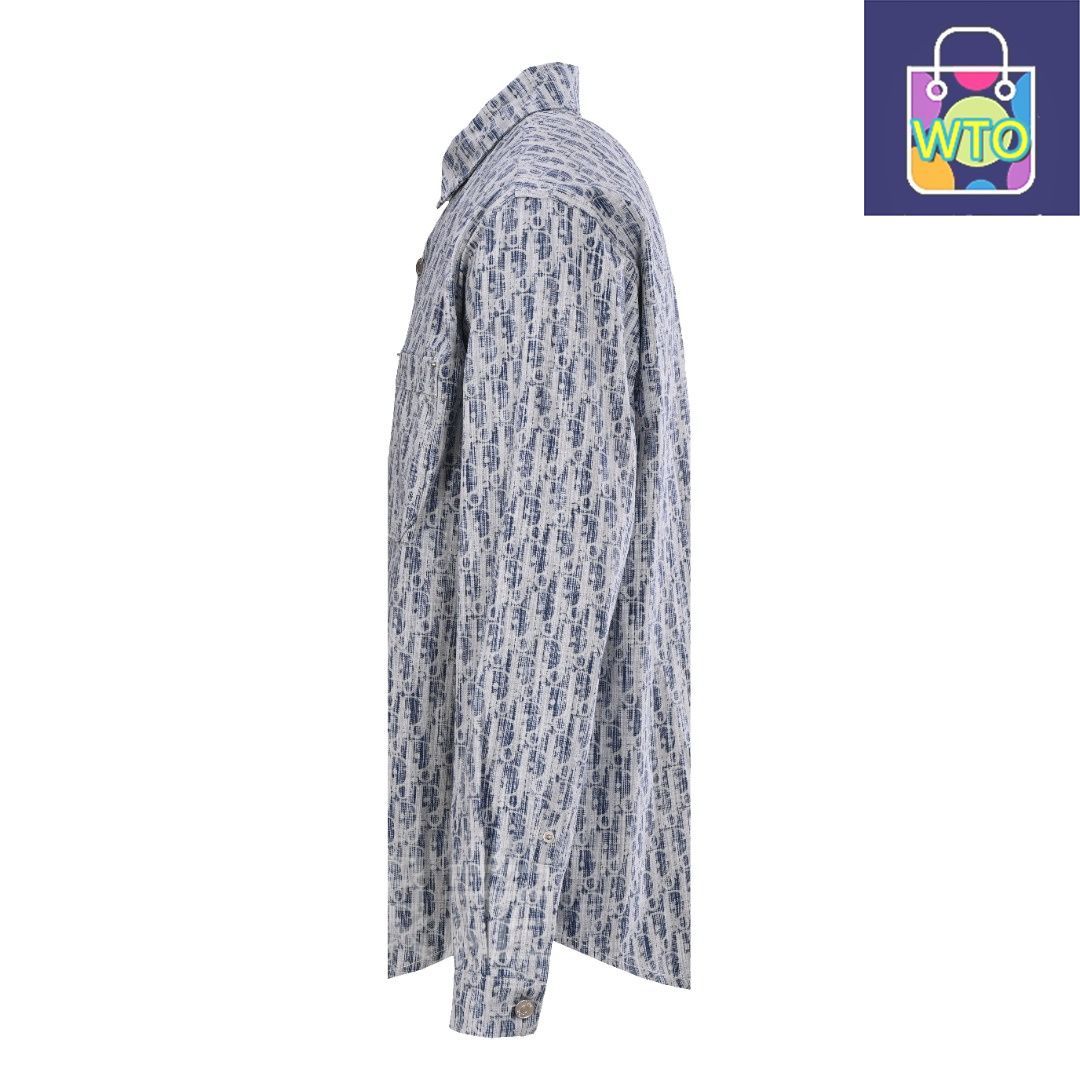 今日 Dior ディオール 満印レザープリントデニムシャツコートシリーズ 独自開発アルミボタン防錆アウター トップス