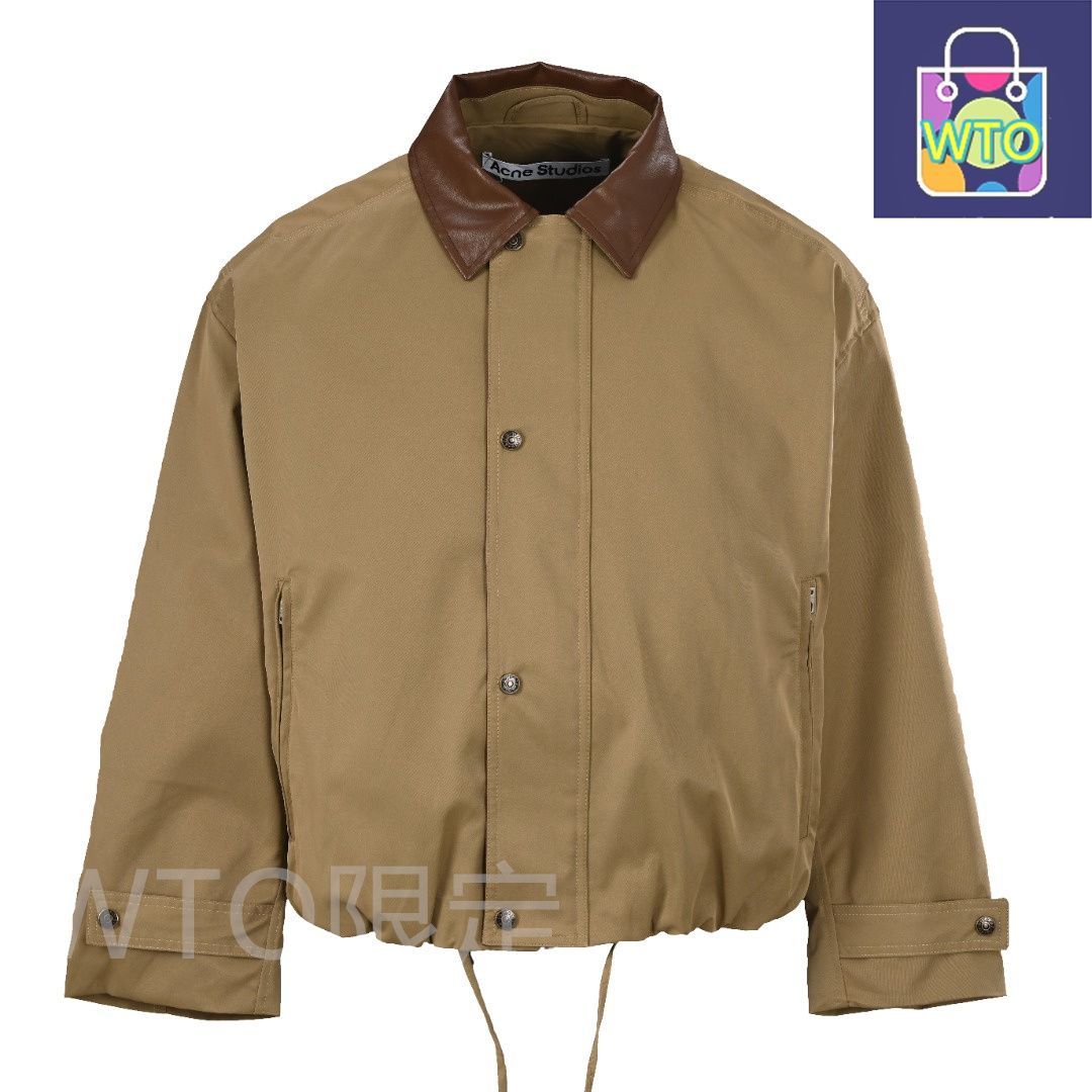 今日 ACNE STUDIOS アクネスタジオス バーンスタイル 皮領ジャケットシリーズ 180g全棉サテン面料アウター トップス