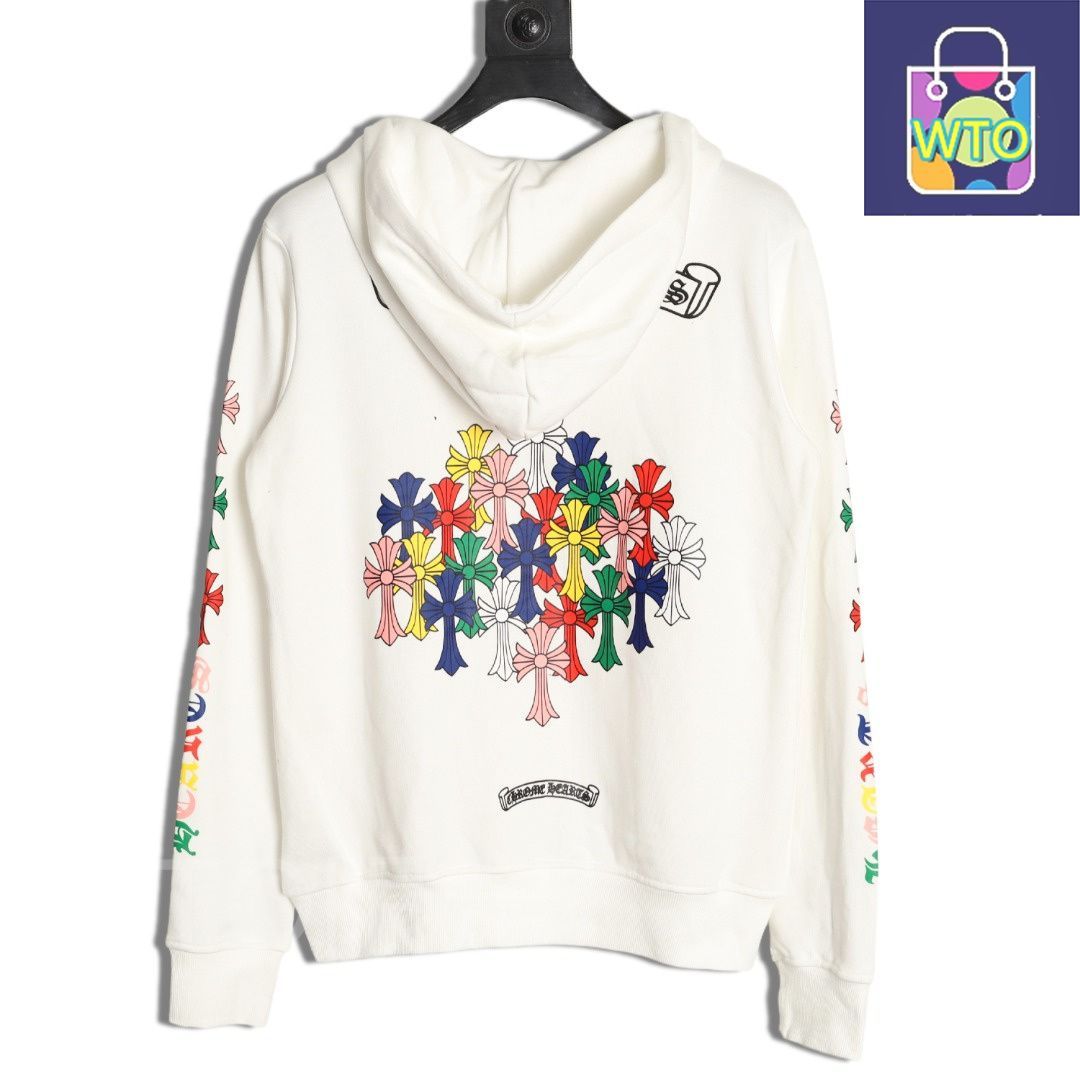 今日 Chrome Hearts クロムハーツ オールプリントクロスジッパージャケット 高密度柔らかい素材 オリジナルジッパーアウター トップス