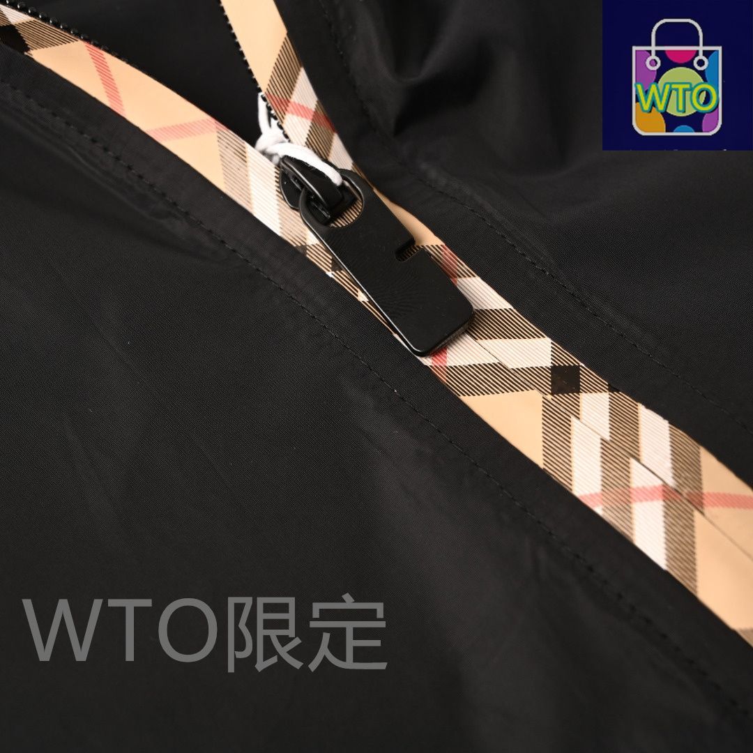 原版定染ナイロン チェック柄ジッパーアウター