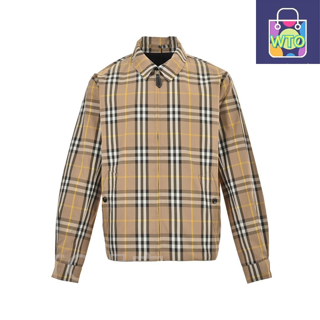 今日 Burberry バーバリー チェック柄両面着用ジャケットシリーズ トリュフ 混紡コットン 対格定位アウター トップス