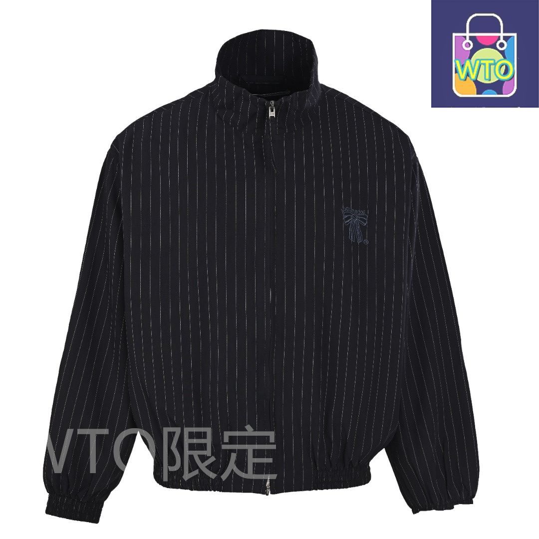 今日 ACNE STUDIOS アクネスタジオス リボン縦縞ジャケットシリーズ サンドウォッシュ加工不易変形アウター トップス